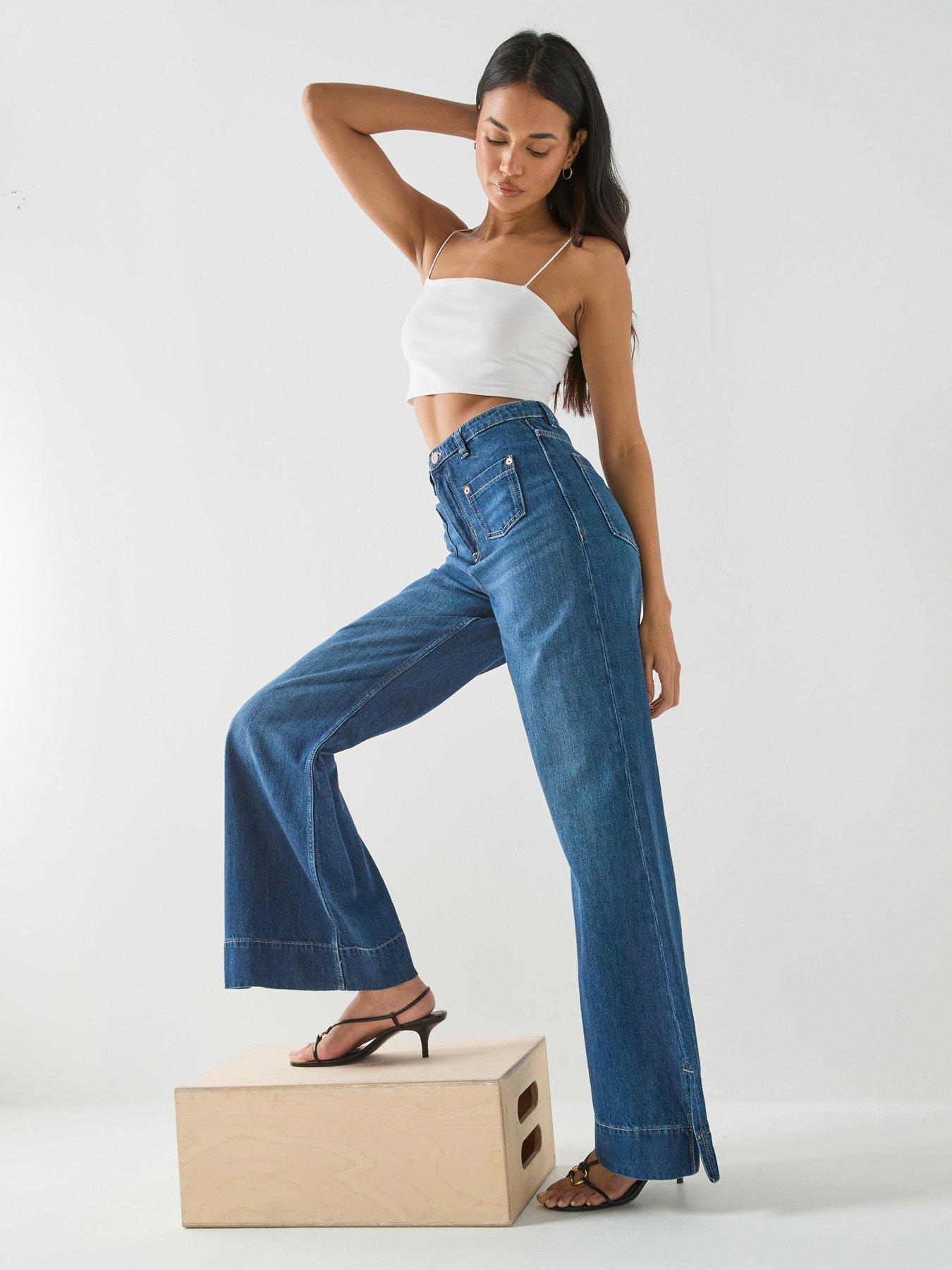 boss-marlene-flare-jeans-navy