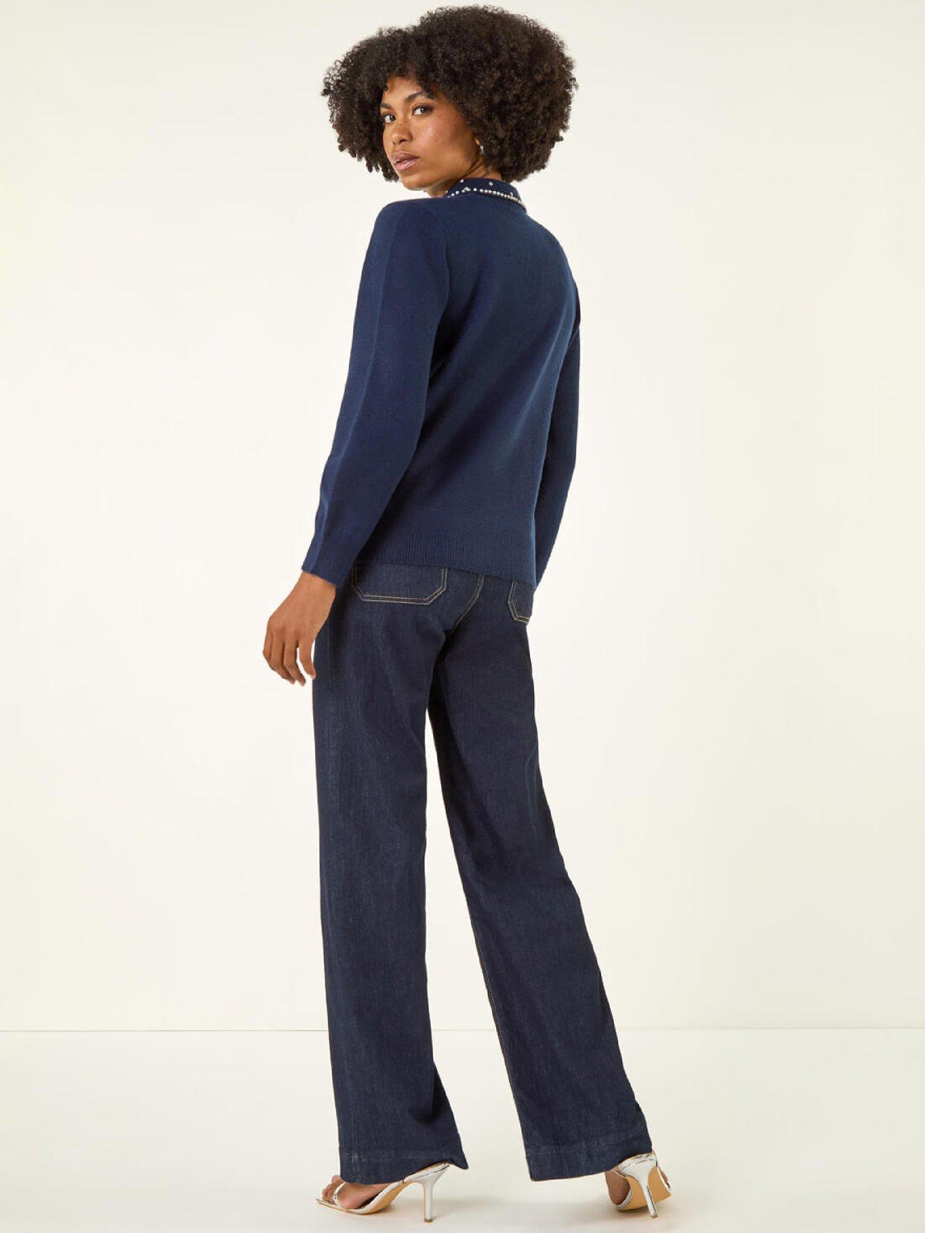 roman-faux-pearl-collared-keyhole-knit-jumper-navystillFront
