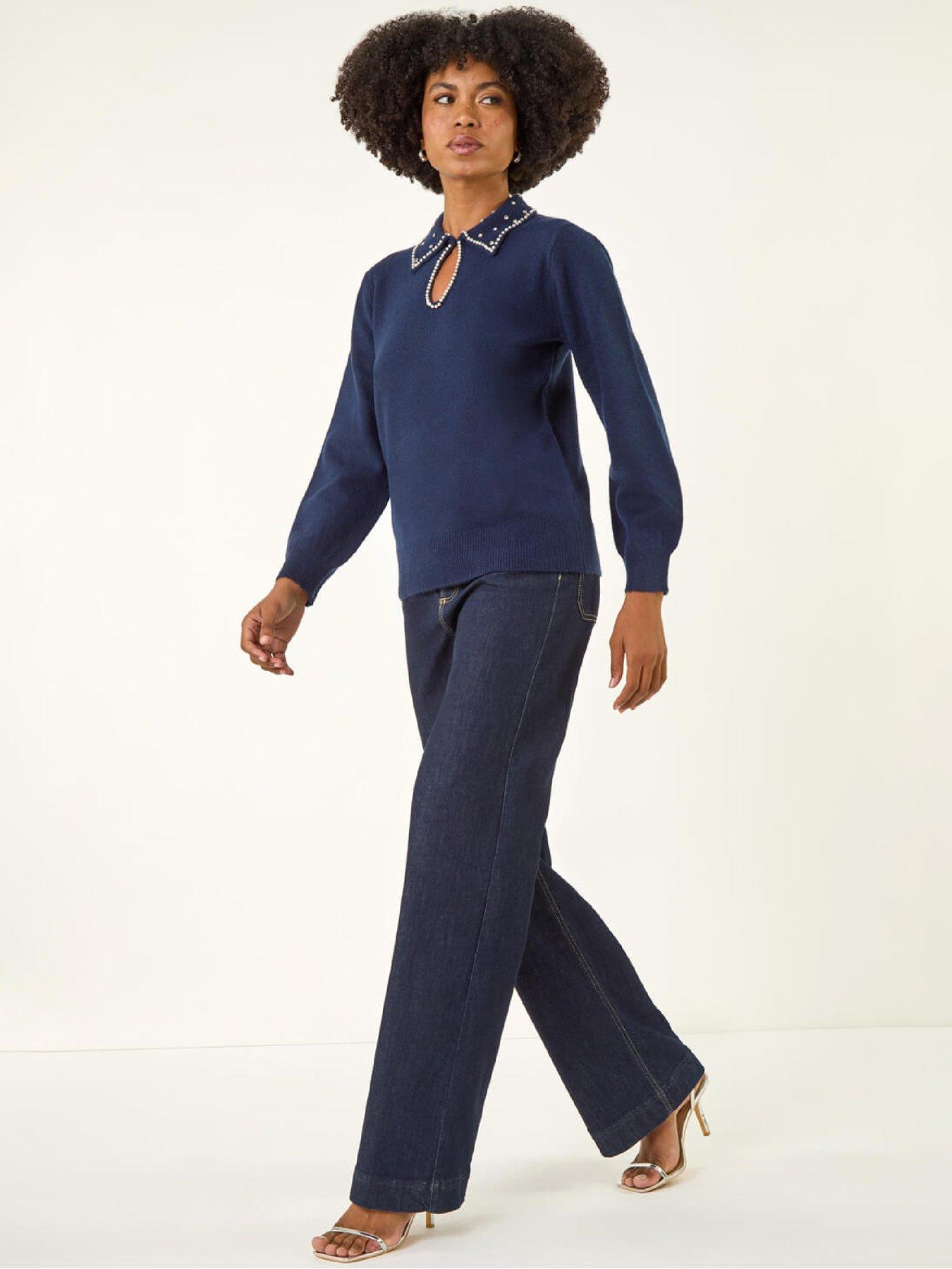 roman-faux-pearl-collared-keyhole-knit-jumper-navyback
