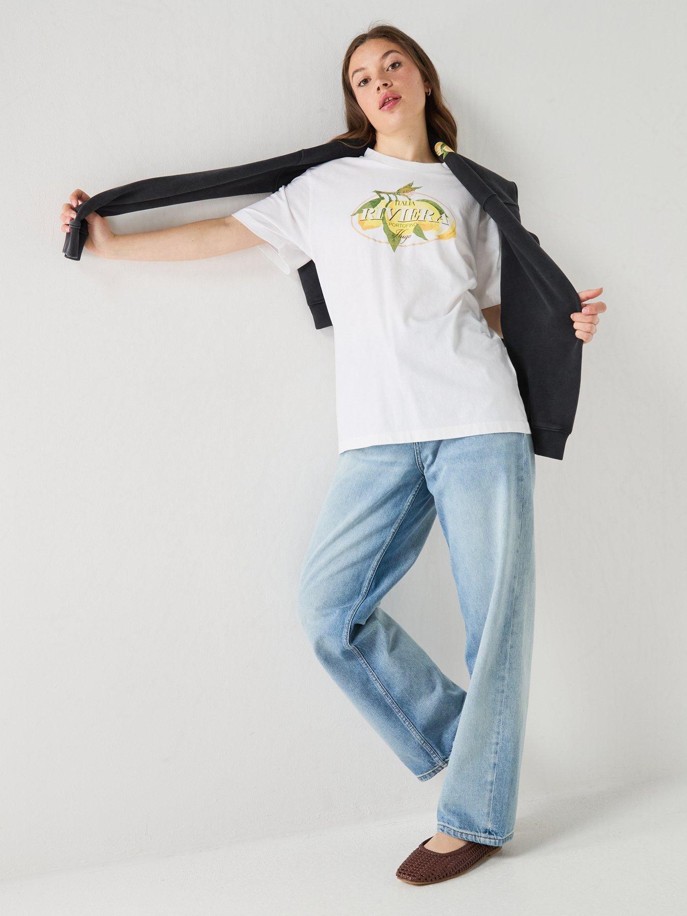 Image 4 of 6 of HUGO Vintage Graphic T-Shirt - White