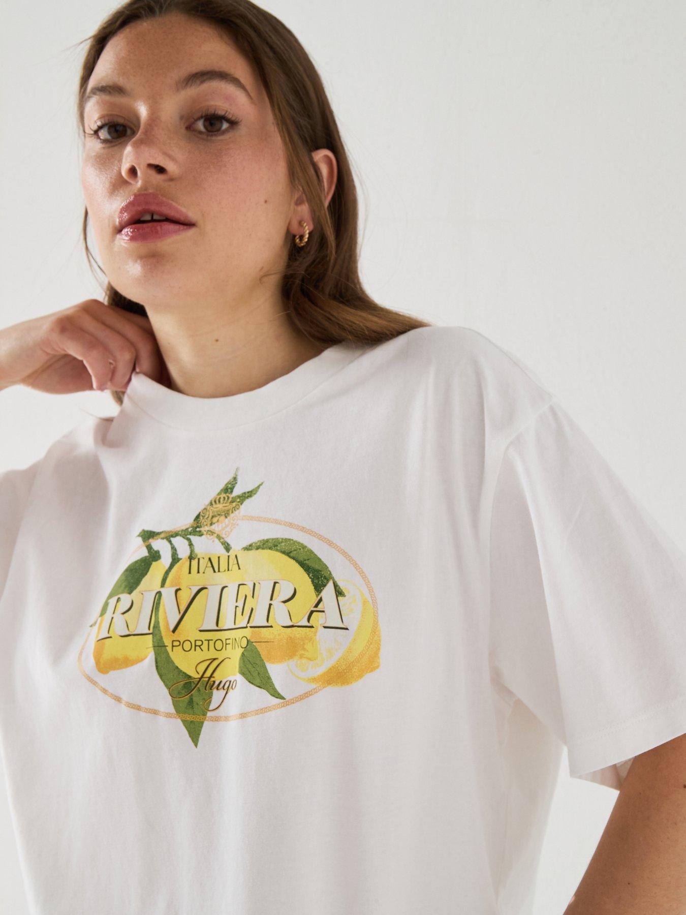 Image 5 of 6 of HUGO Vintage Graphic T-Shirt - White