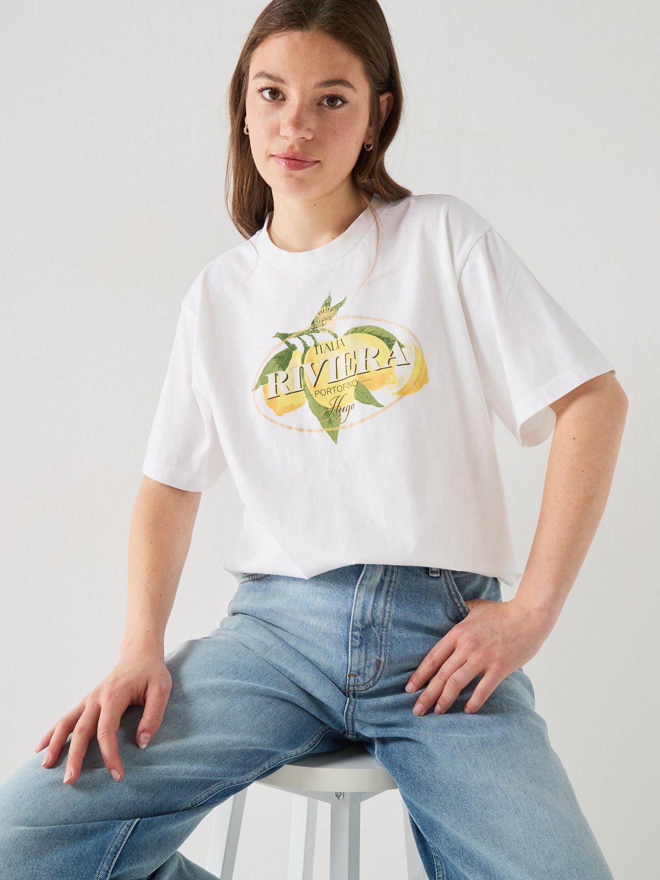 Image 6 of 6 of HUGO Vintage Graphic T-Shirt - White