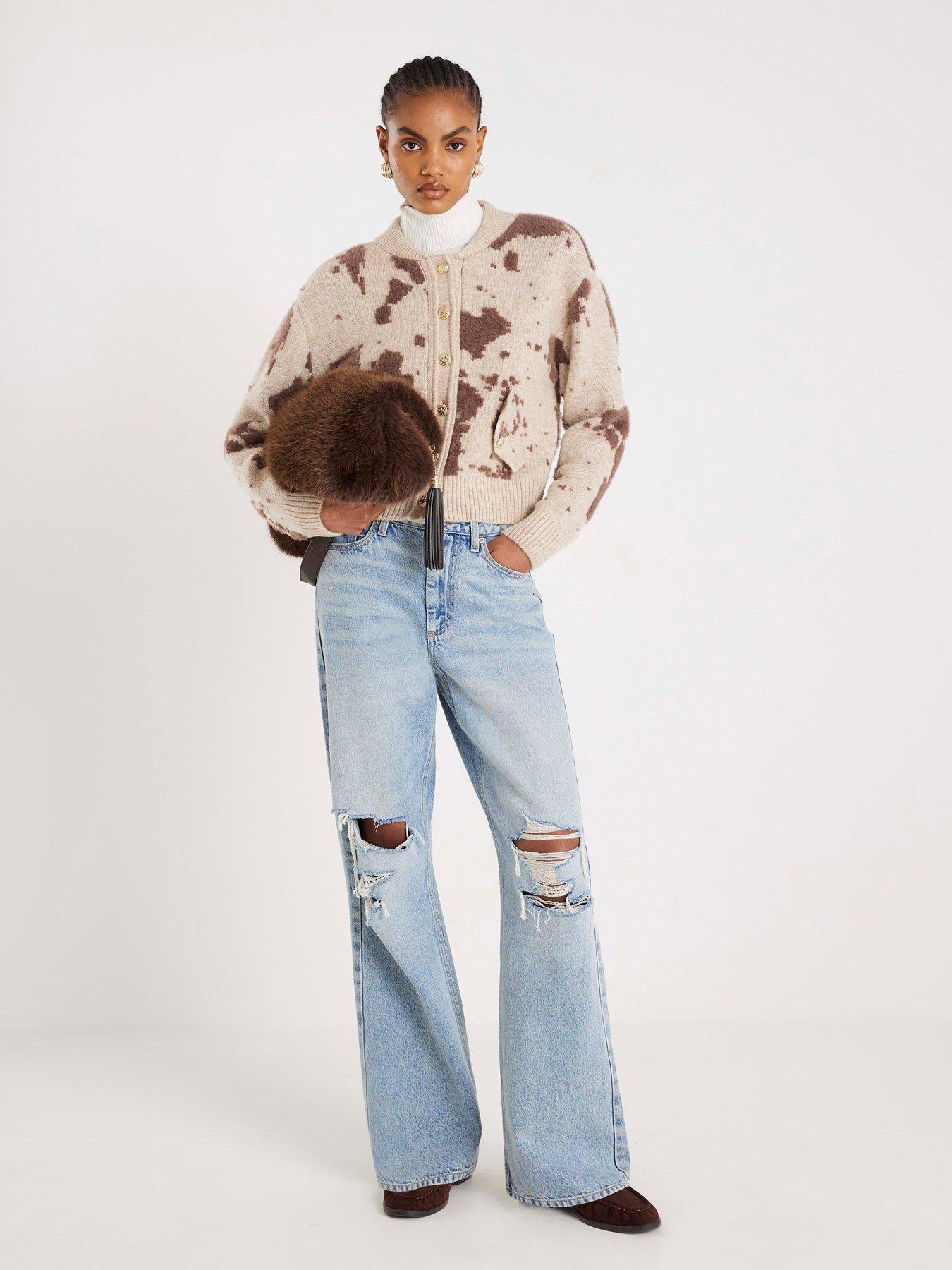river-island-cow-print-knitted-bomber-cardigan-creamback