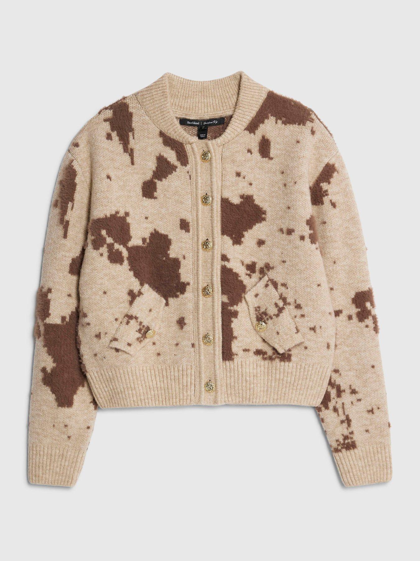 river-island-cow-print-knitted-bomber-cardigan-creamdetail