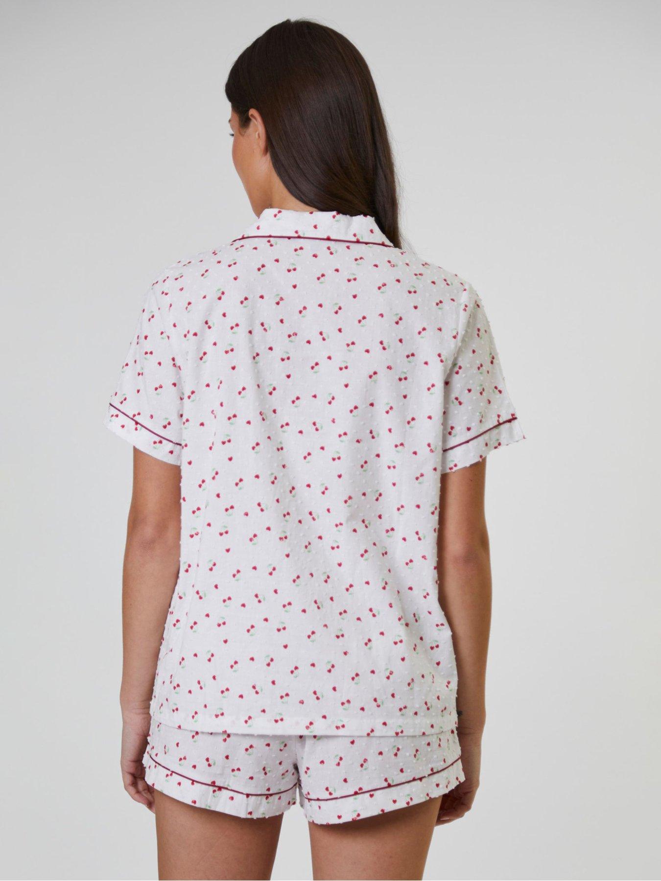 loungeable-cherry-printed-dobby-short-sleeve-and-short-set-whitestillFront
