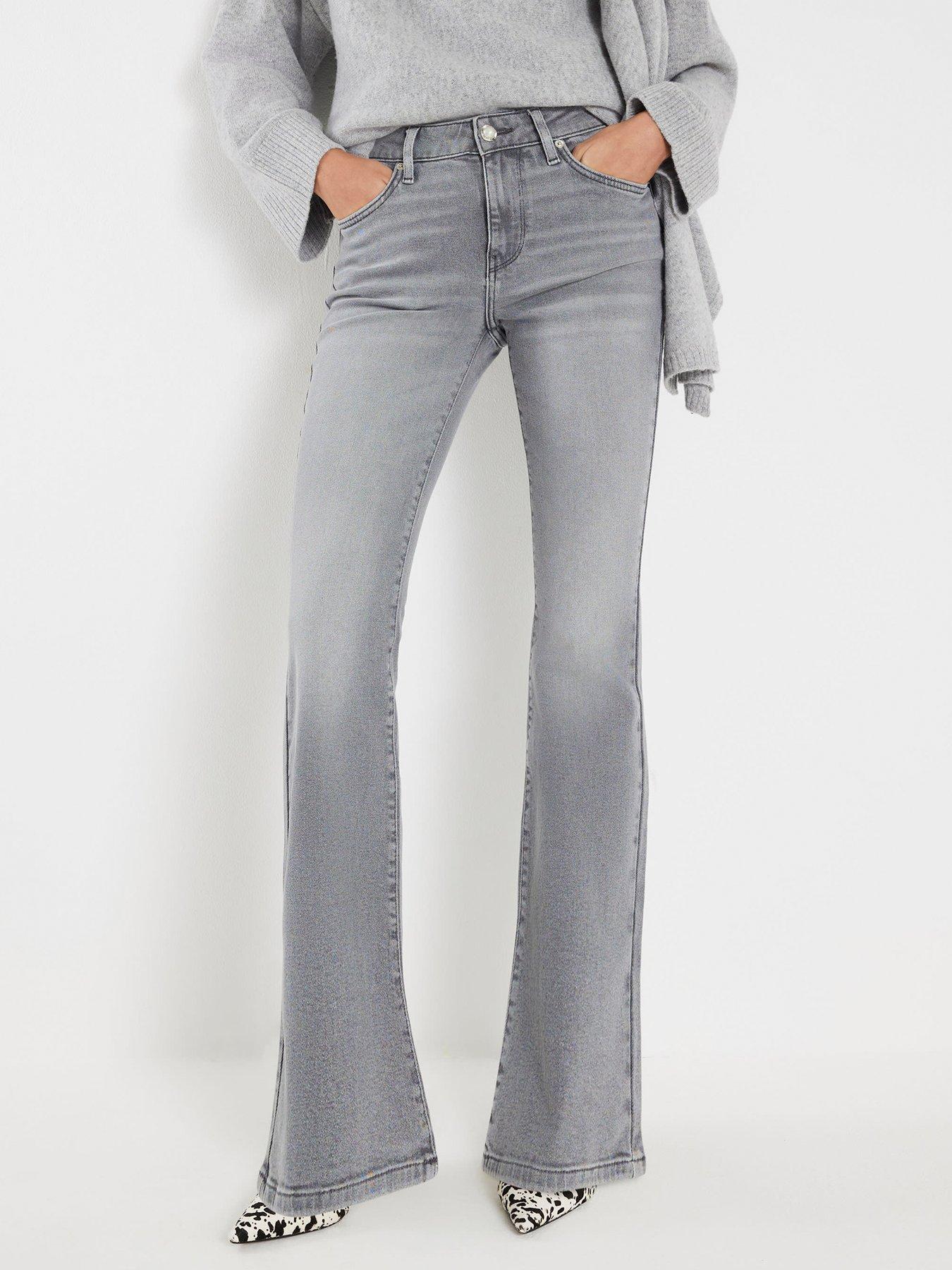 River Island Mid Rise Bootcut Hailey Jeans - Grey