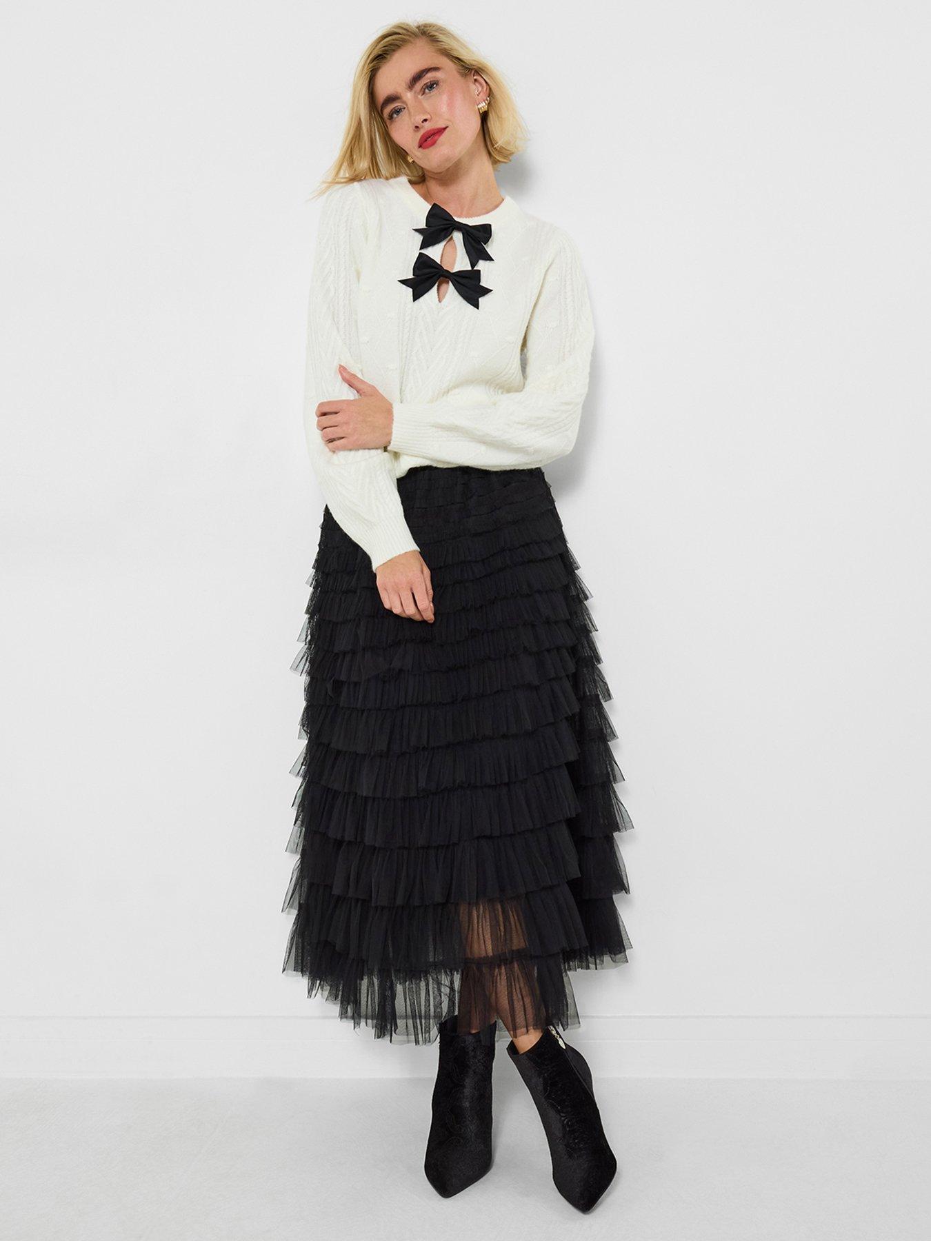 joe-browns-penelope-tulle-tiered-skirt-blackfront