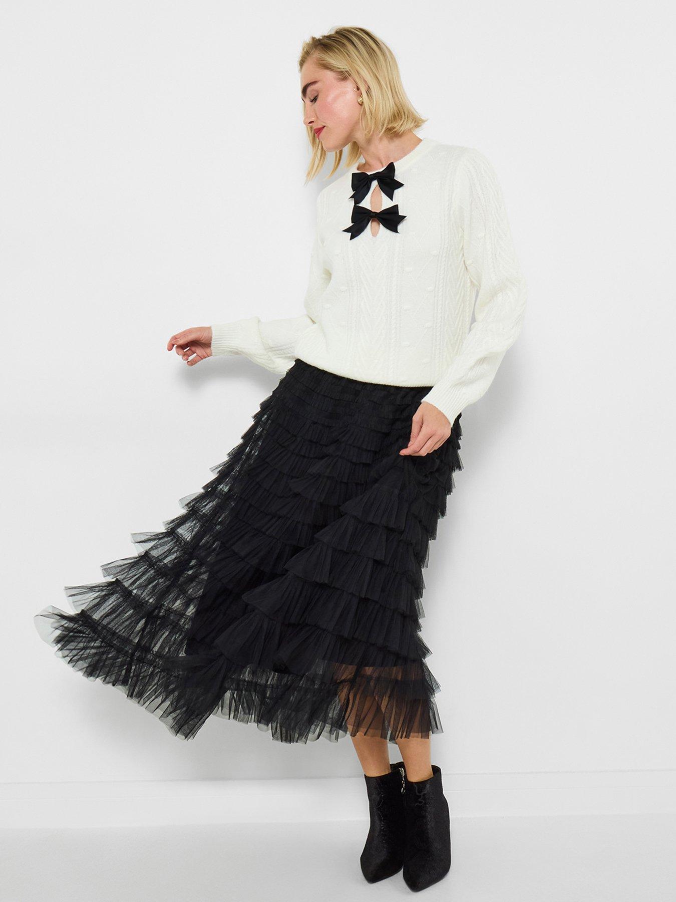 joe-browns-penelope-tulle-tiered-skirt-blackstillFront