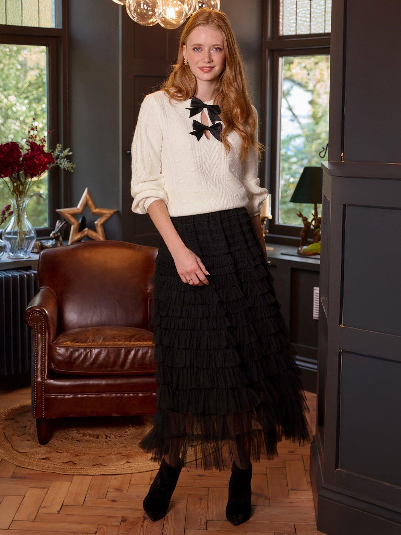 joe-browns-penelope-tulle-tiered-skirt-blackdetail