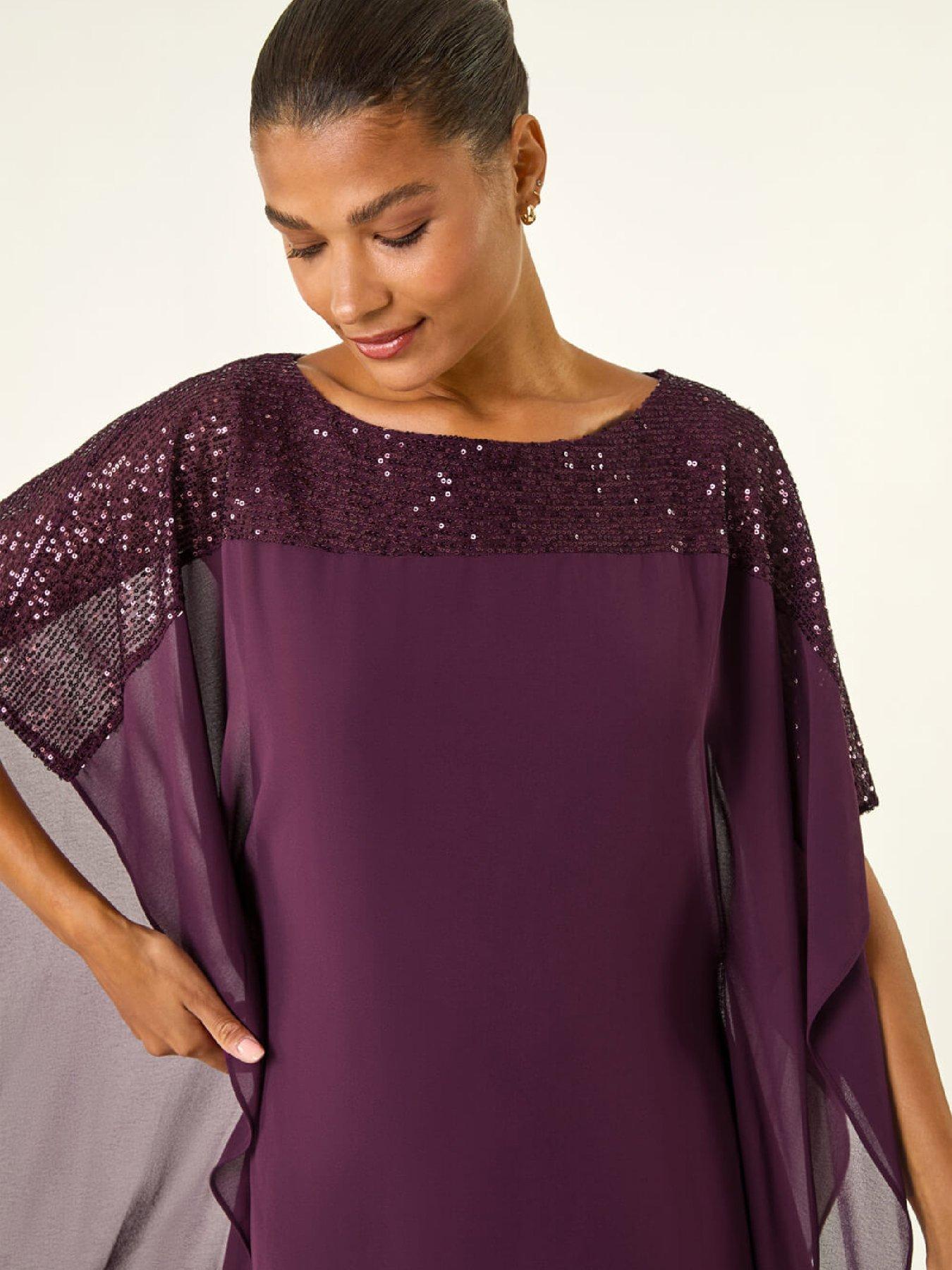 roman-sequin-yoke-contrast-chiffon-top-plumoutfit