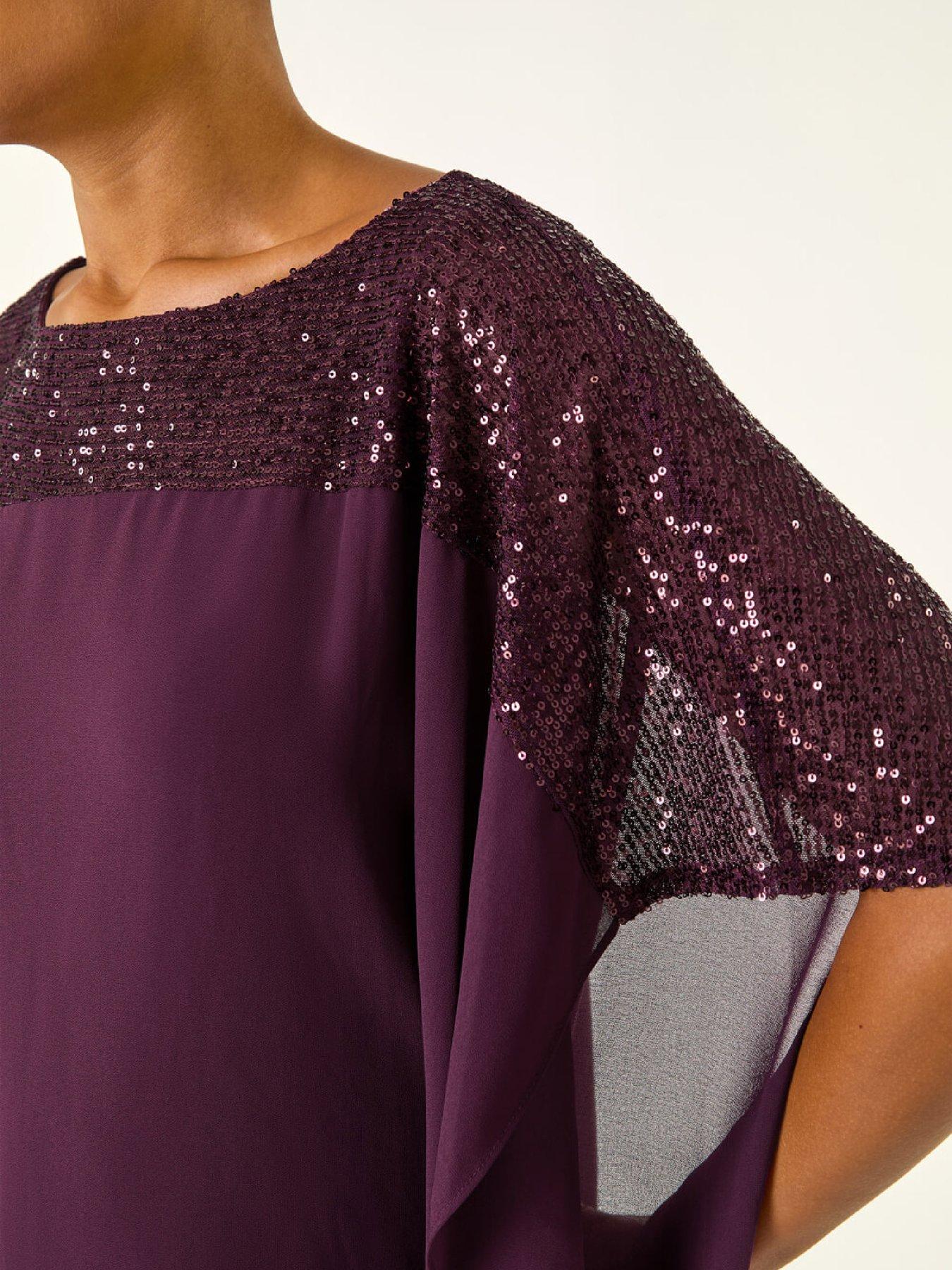 roman-sequin-yoke-contrast-chiffon-top-plumdetail