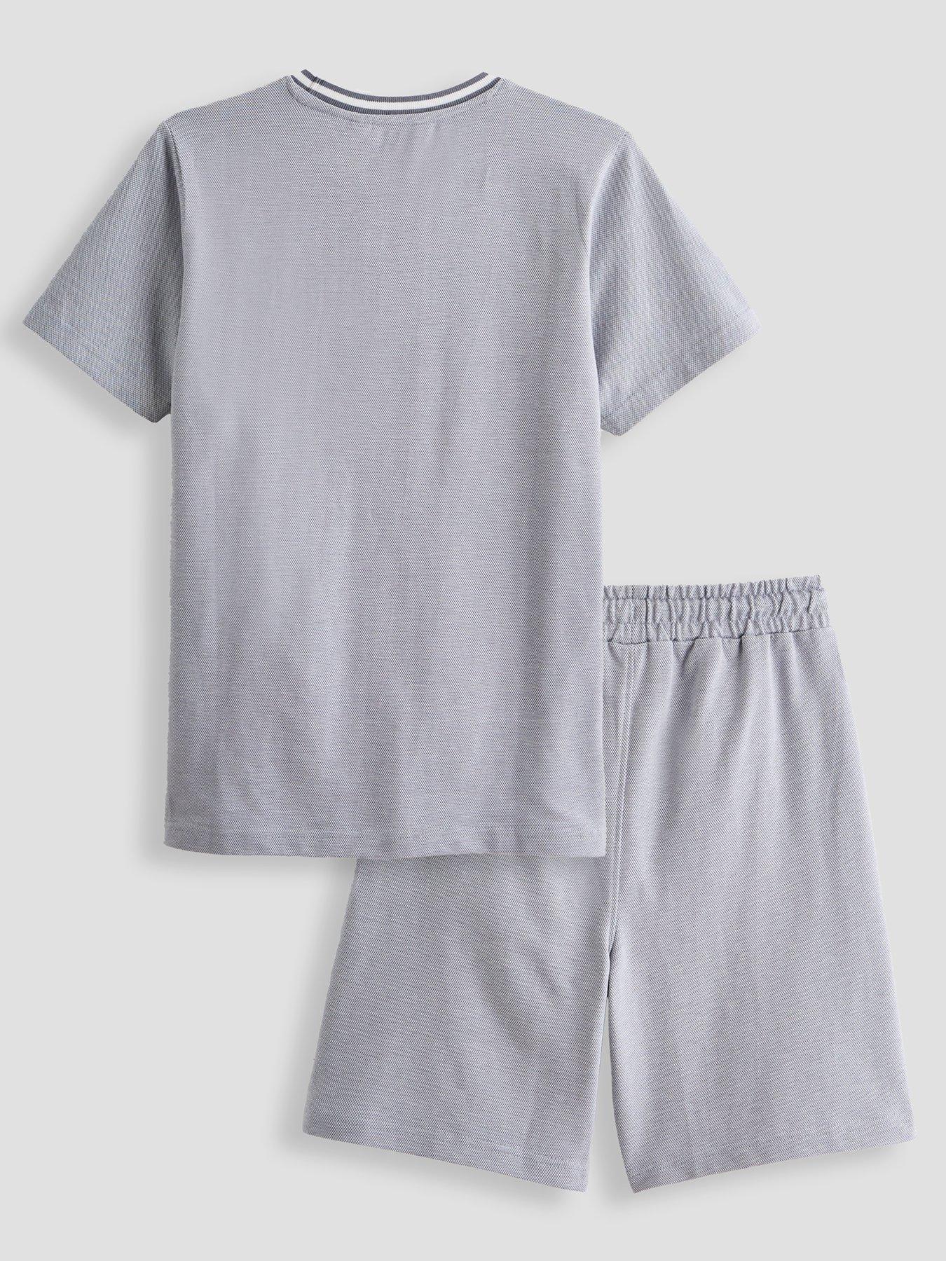 Image 2 of 5 of The Very Collection Boys Pique Top And Pin Tuck Short Set - Grey