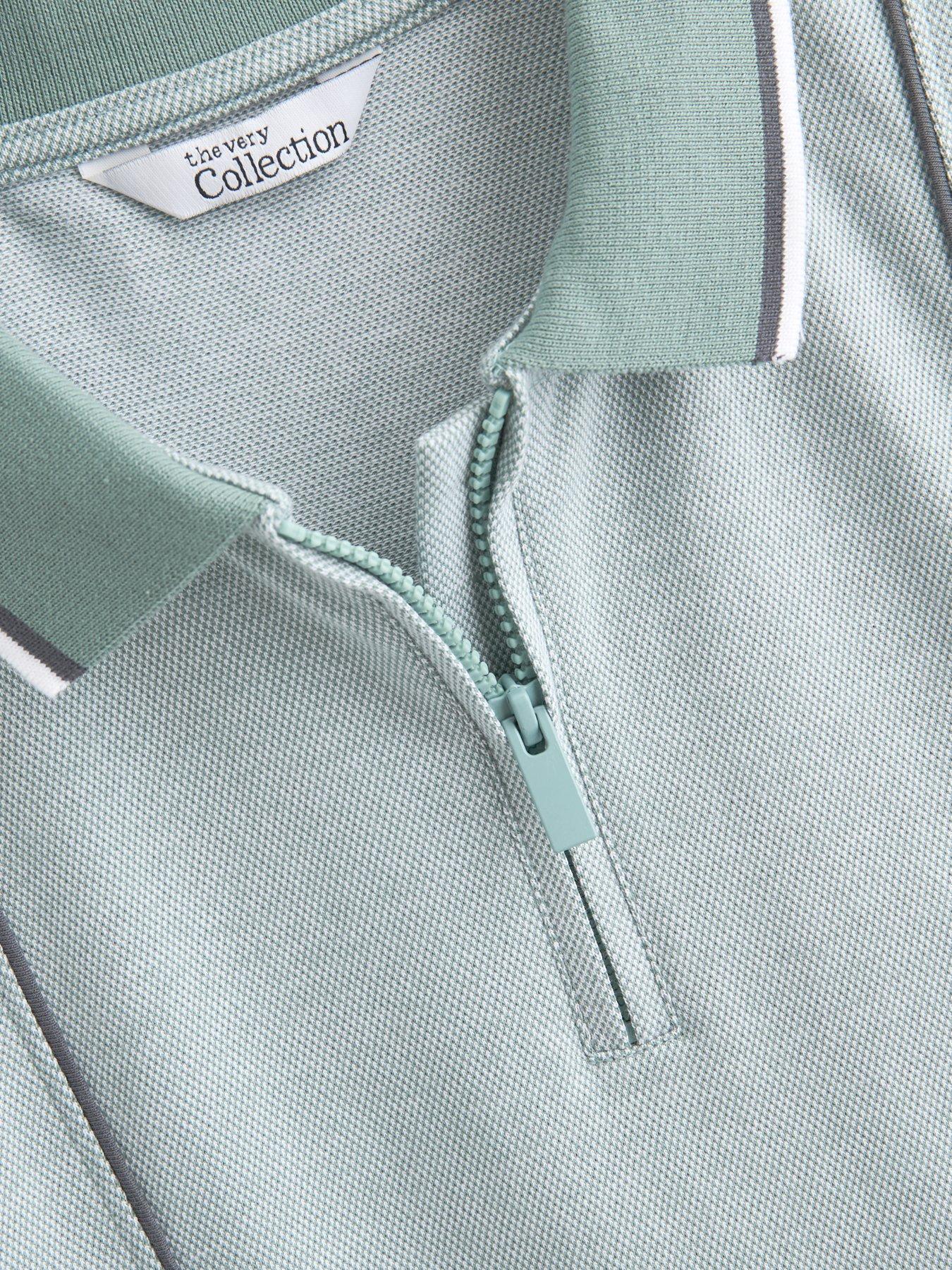 Image 3 of 5 of The Very Collection Boys Jacquard Polo Shirt And Shorts Set - Green