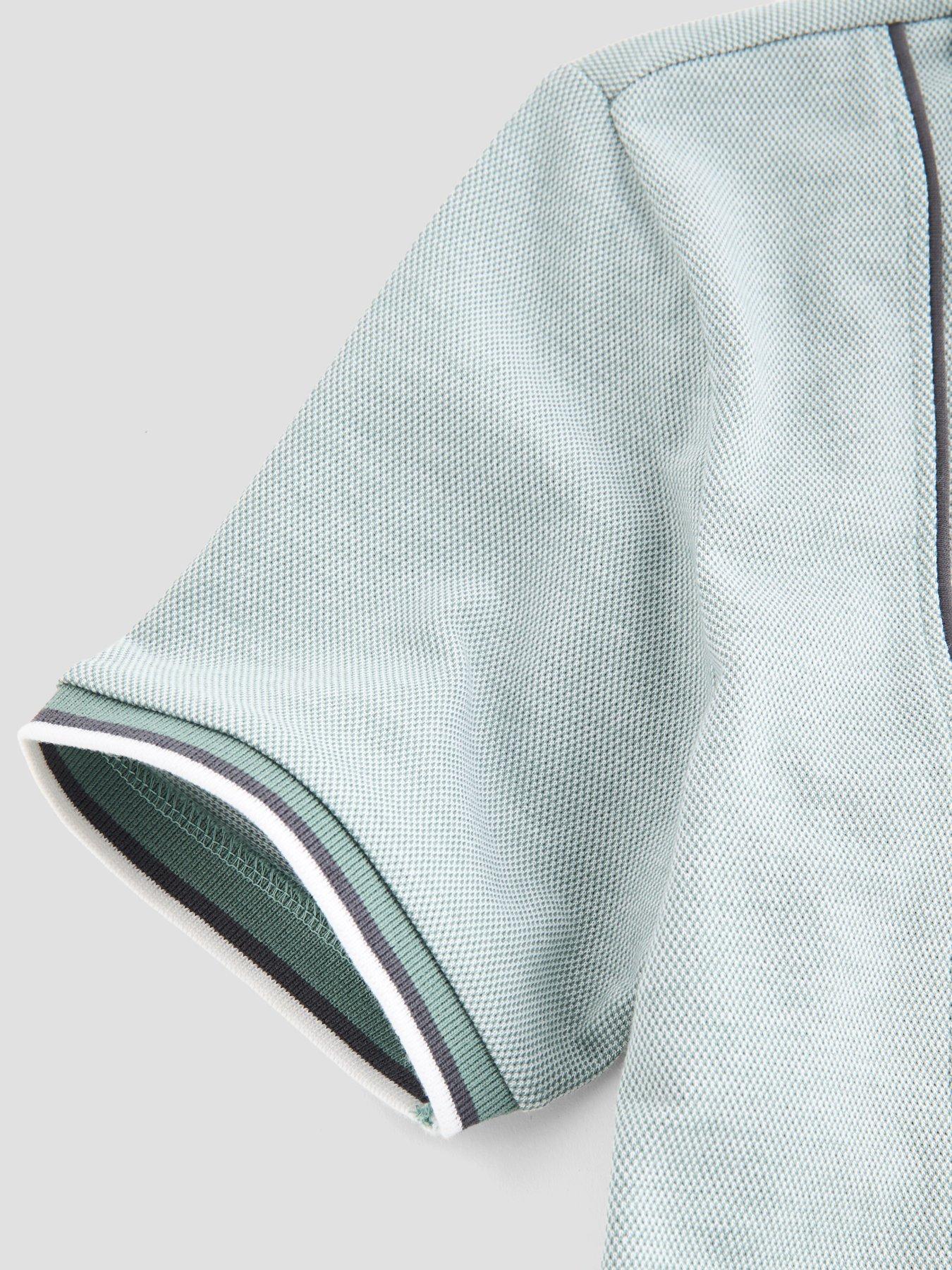 Image 4 of 5 of The Very Collection Boys Jacquard Polo Shirt And Shorts Set - Green