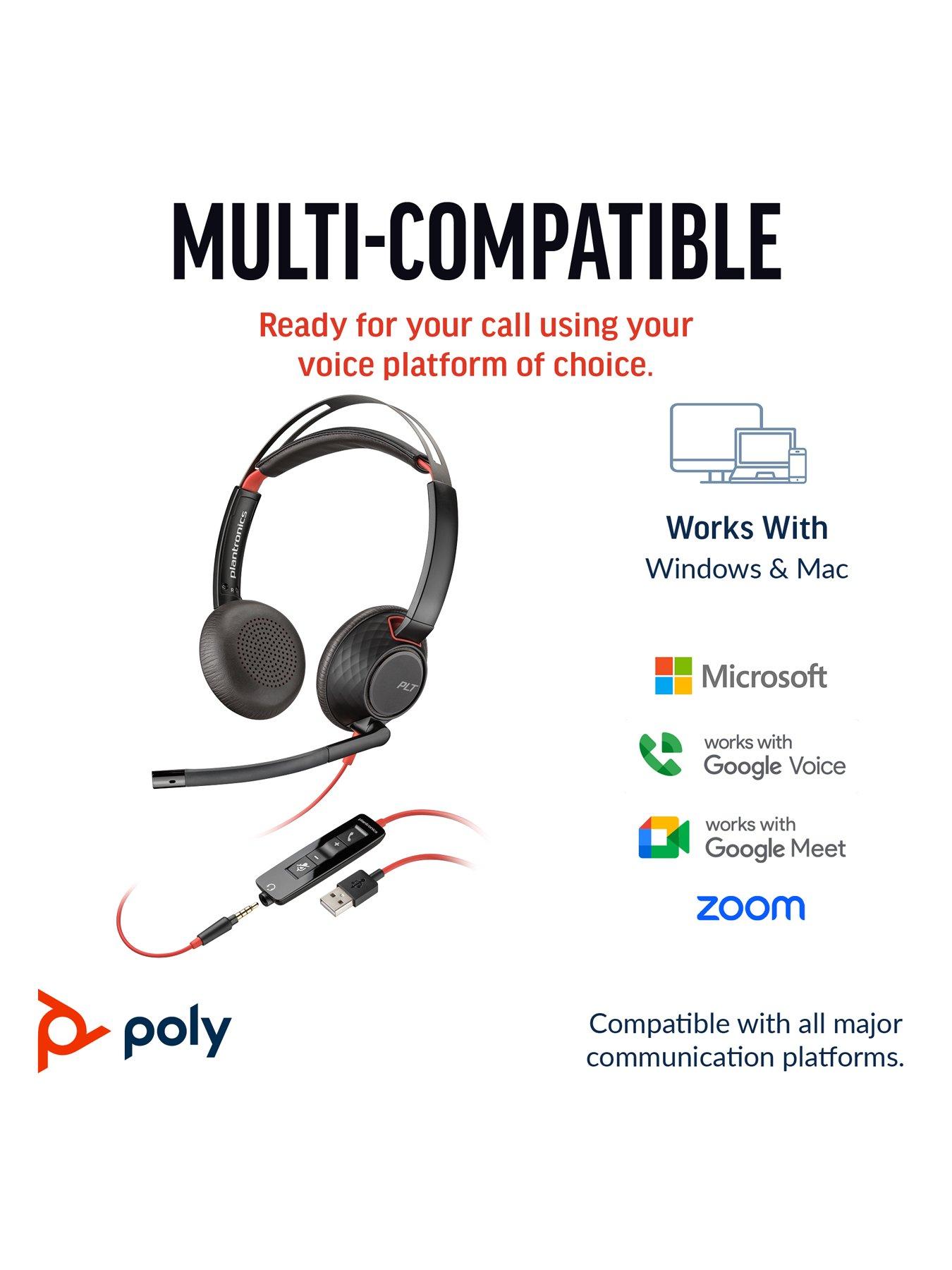 Image 4 of 7 of Poly Blackwire 5220 Stereo USB-C Headset +3.5mm Plug +USB-C/A Adapter