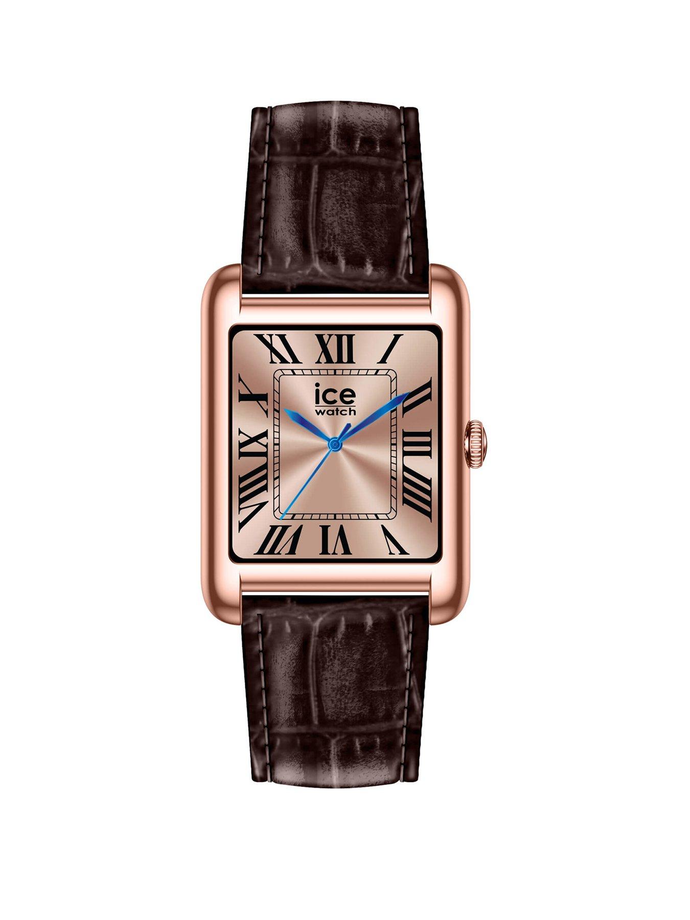 Ice-Watch Rose Gold IP Brown Croco Leather Strap Smart Watch