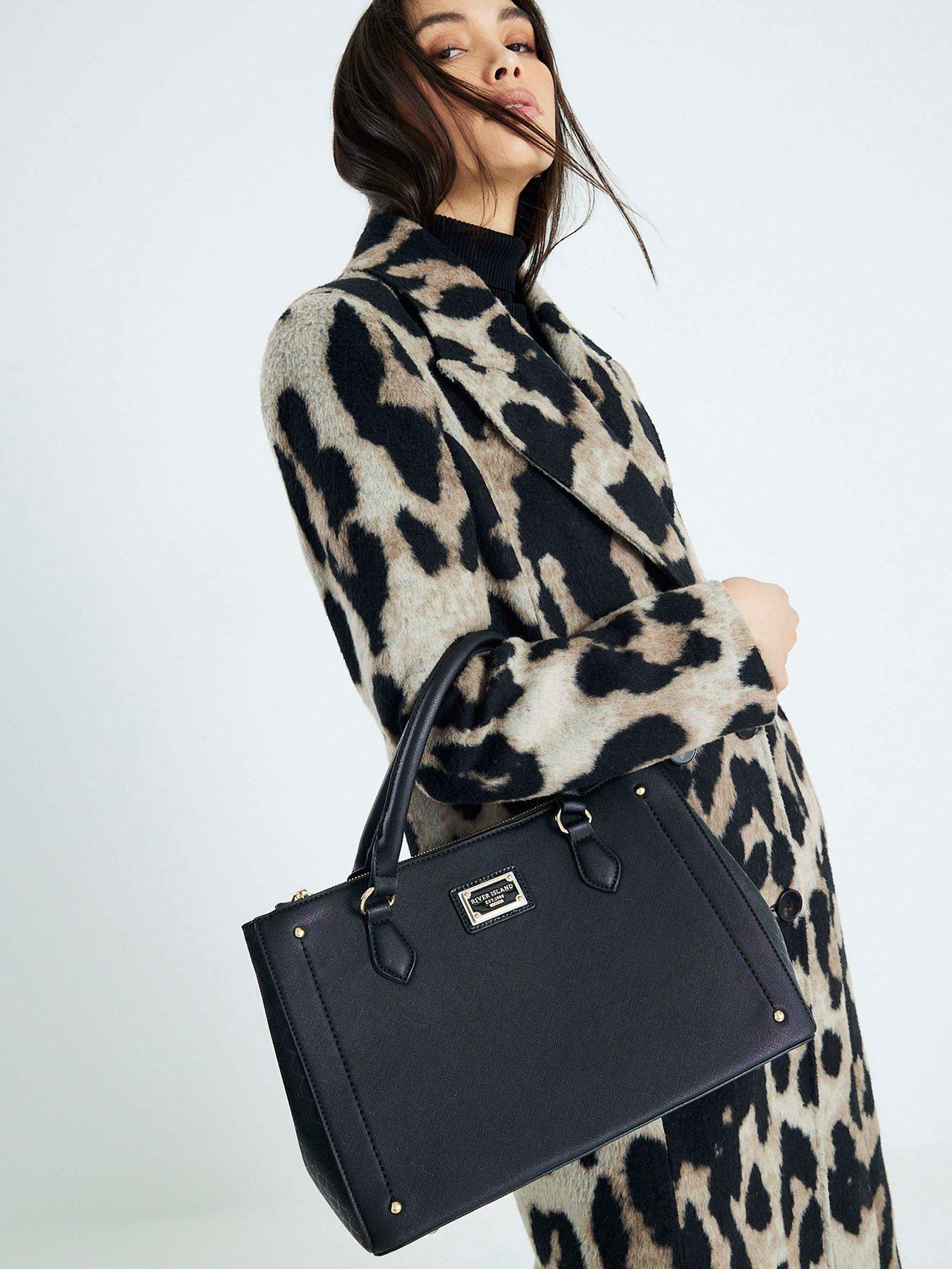 River Island Large Tri-Comp Webbing Tote Bag - Black