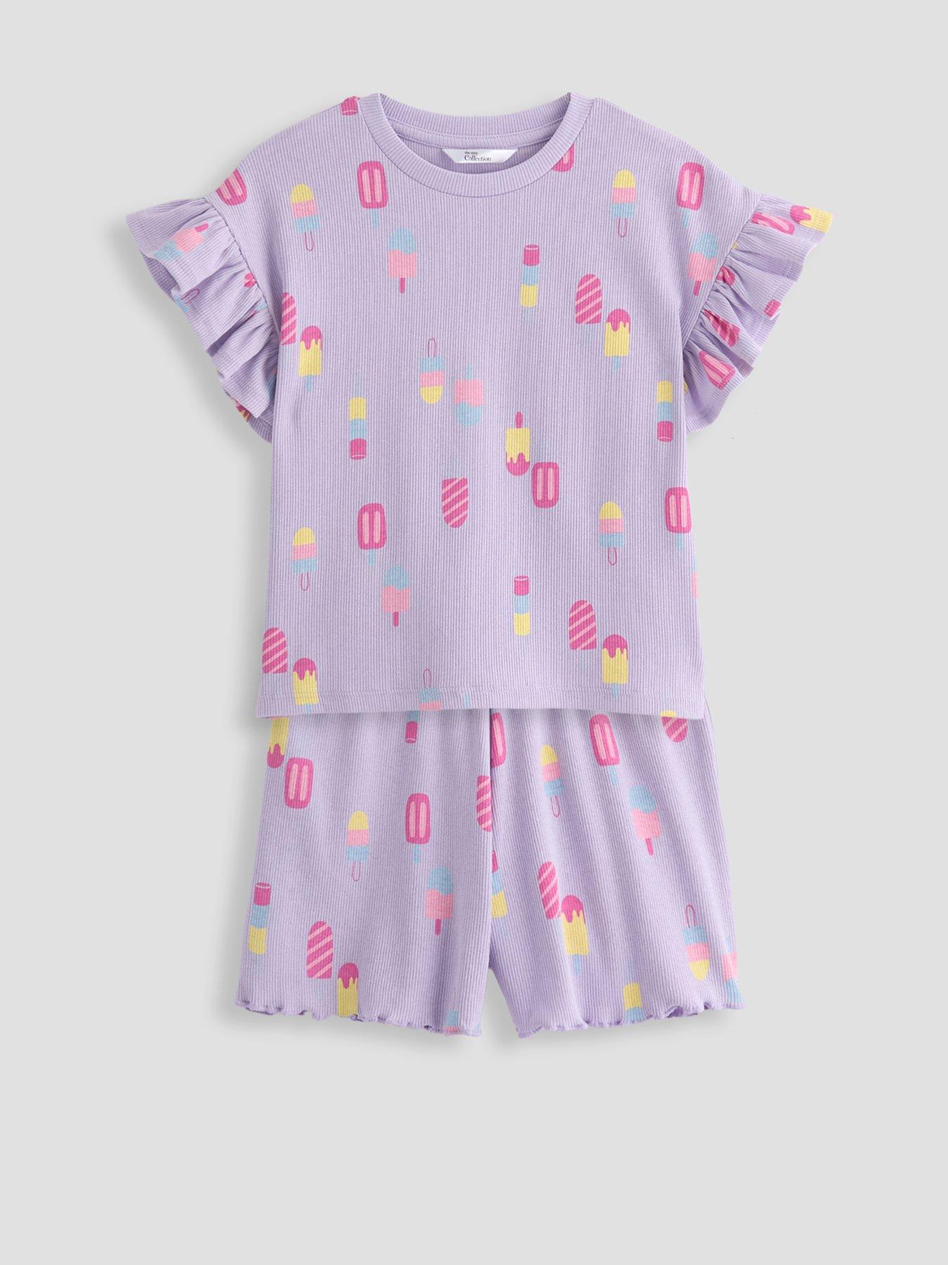 Image 4 of 6 of The Very Collection Rainbow Print 3 Pack Jersey Shortie Pyjama - Orange