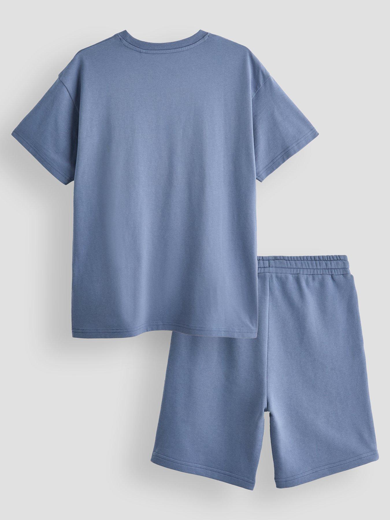 Image 2 of 4 of The Very Collection Boys Label Detail T-Shirt &amp; Shorts Set - Blue