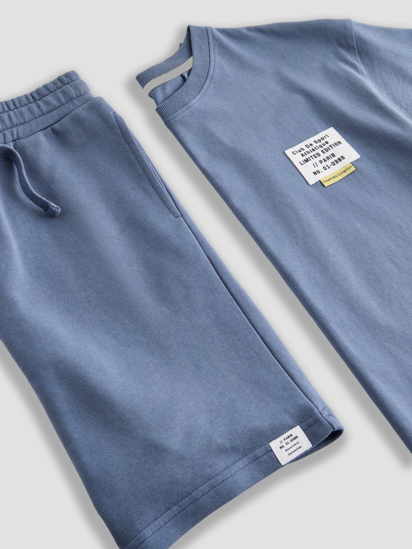 Image 3 of 4 of The Very Collection Boys Label Detail T-Shirt &amp; Shorts Set - Blue