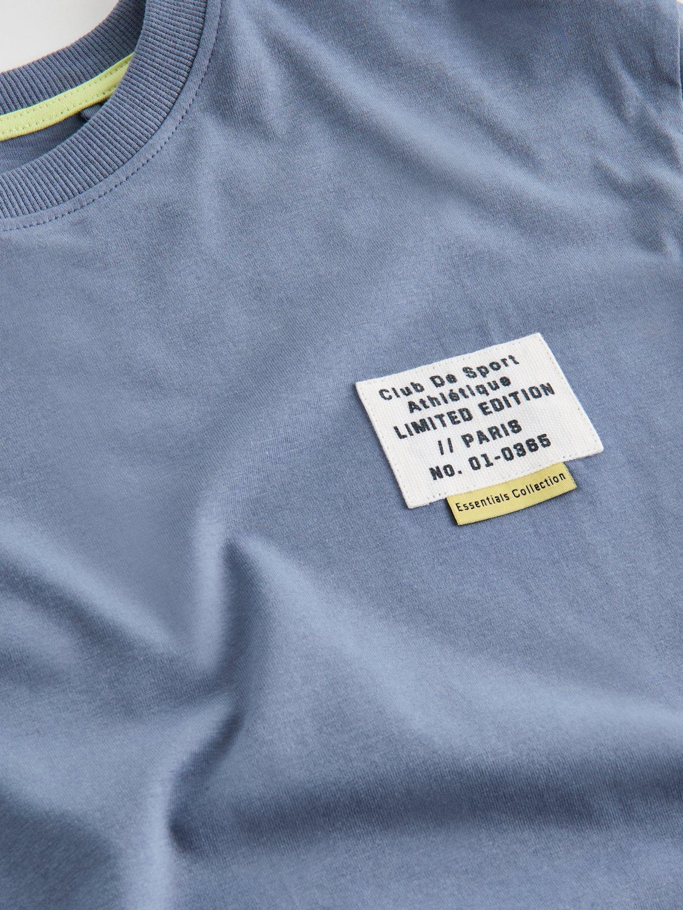 Image 4 of 4 of The Very Collection Boys Label Detail T-Shirt &amp; Shorts Set - Blue