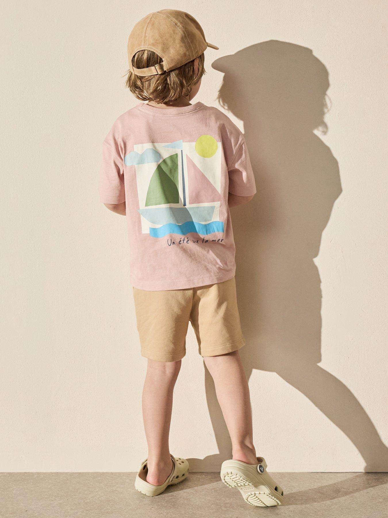 Image 1 of 7 of The Very Collection Boys Boat Graphic T-Shirt &amp; Shorts Set - Multi