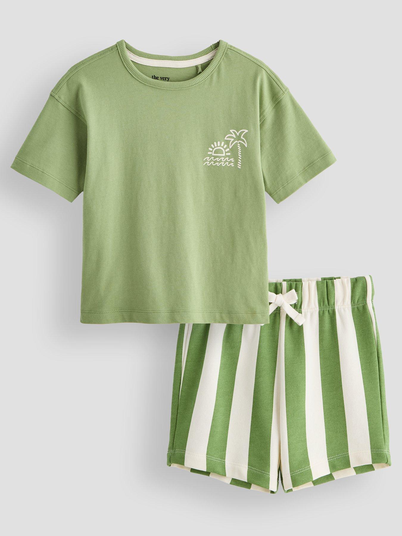the-very-collection-boys-palm-tree-stripe-short-set-greenfront