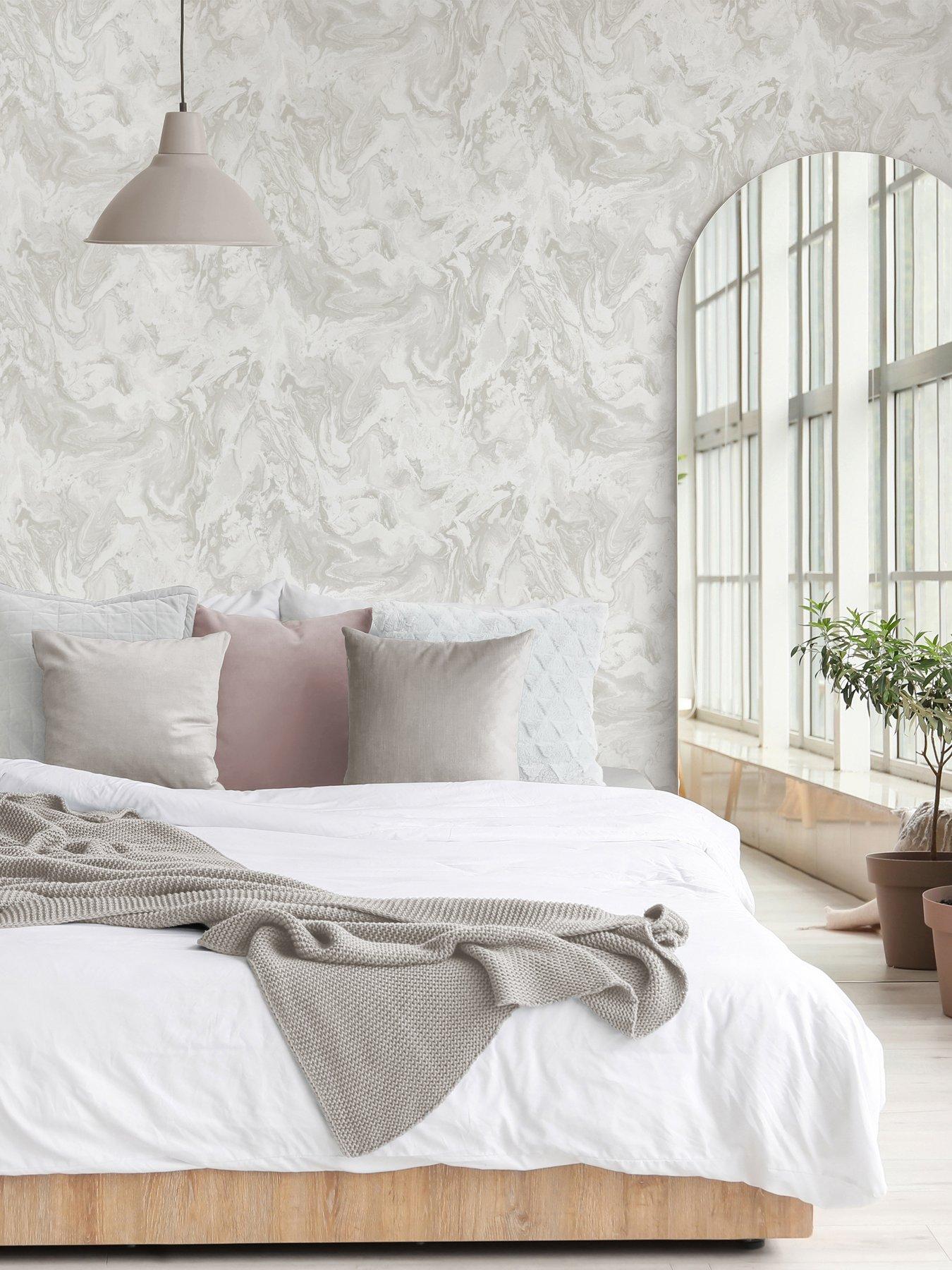 Fine Decor Metallic Marble Soft White