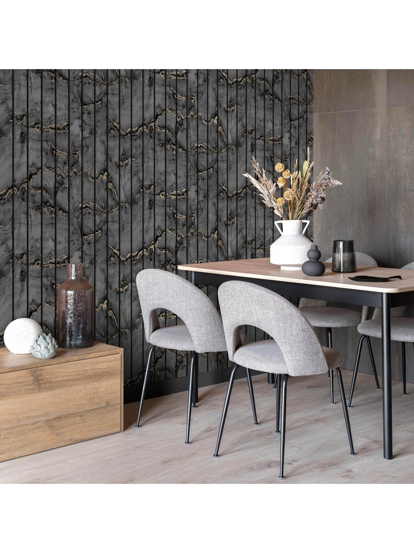 Image 2 of 3 of Fine Decor Marble Slat Panel Charcoal