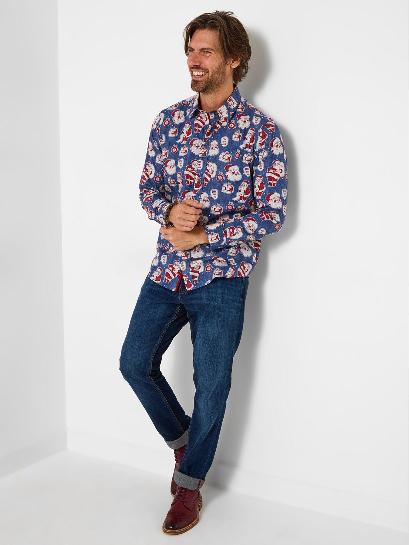 Image 2 of 6 of Joe Browns Superb Santa Long Sleeve Shirt - Blue