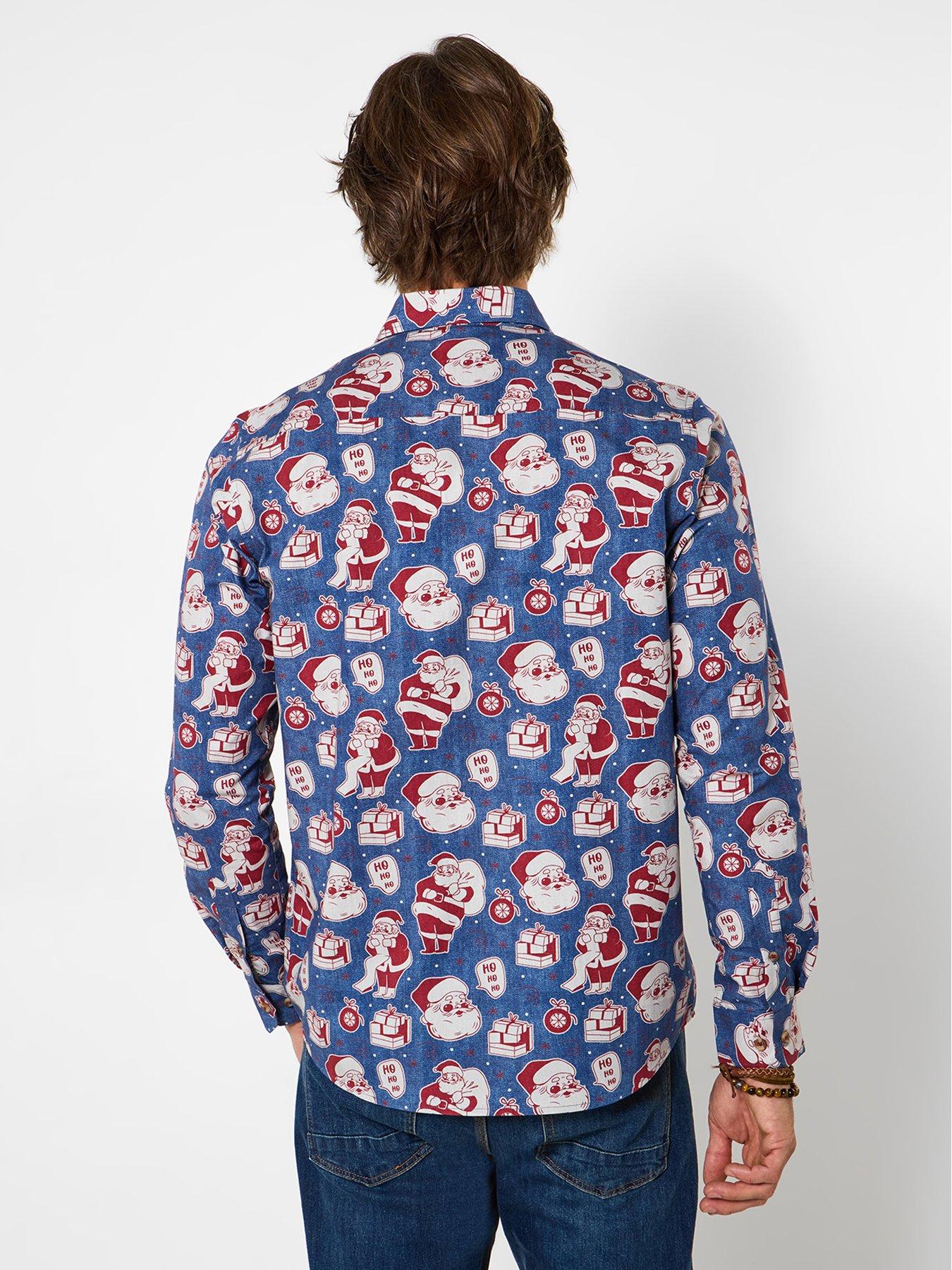 Image 3 of 6 of Joe Browns Superb Santa Long Sleeve Shirt - Blue