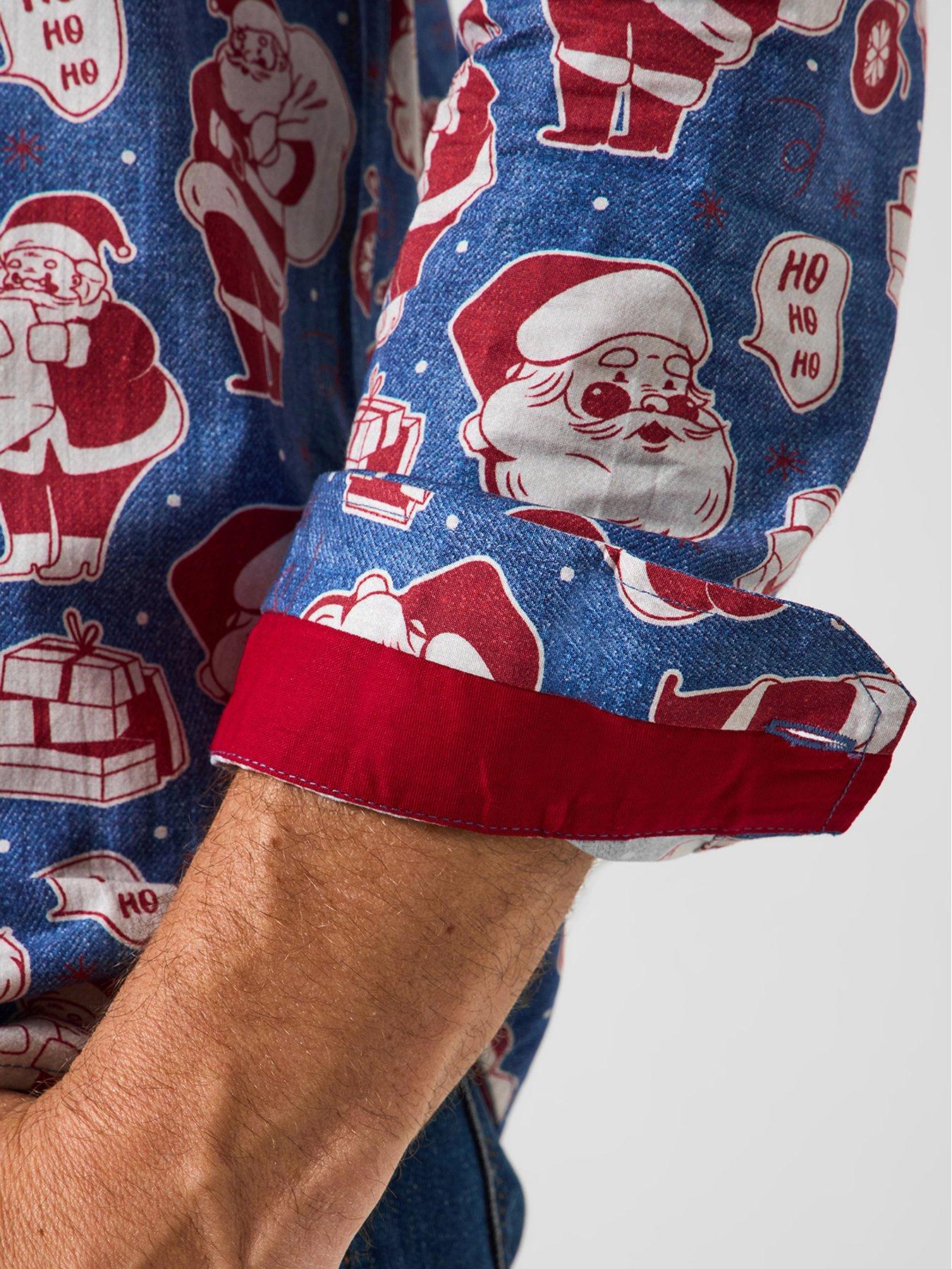 Image 4 of 6 of Joe Browns Superb Santa Long Sleeve Shirt - Blue