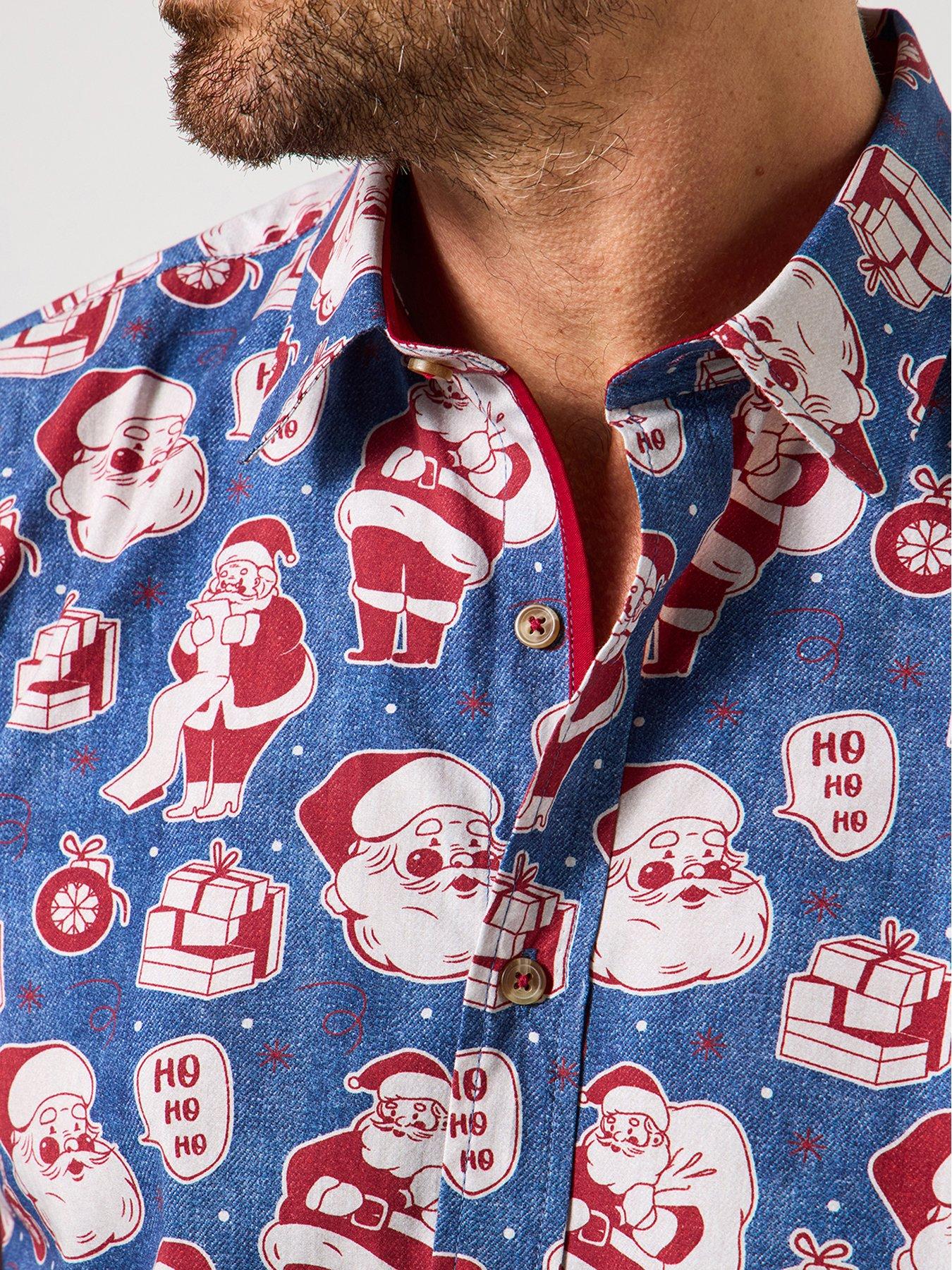 Image 5 of 6 of Joe Browns Superb Santa Long Sleeve Shirt - Blue