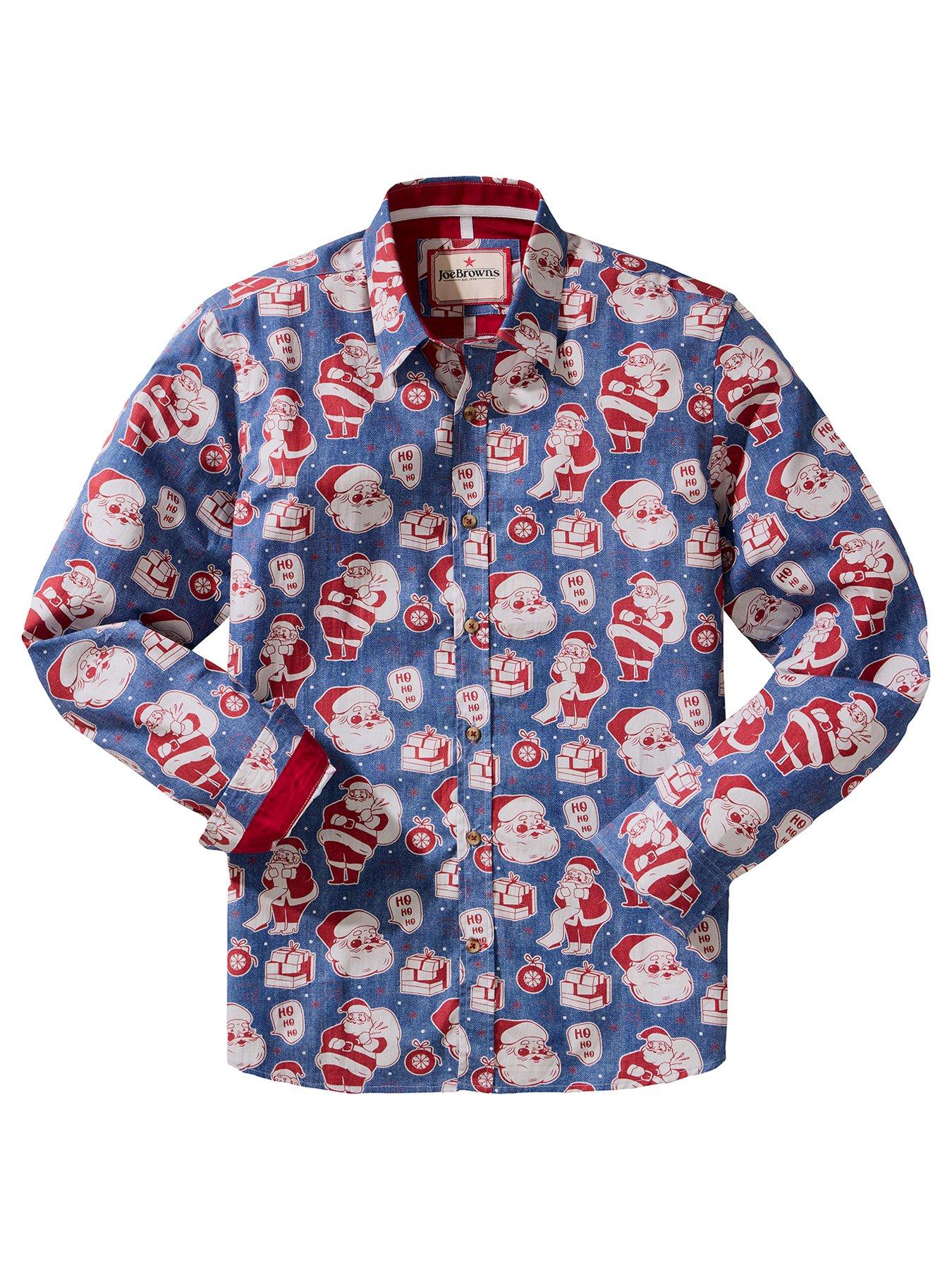 Image 6 of 6 of Joe Browns Superb Santa Long Sleeve Shirt - Blue