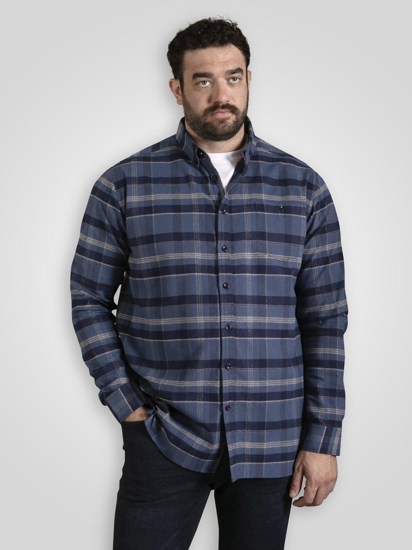d555-long-sleeve-check-shirt-with-button-down-collar-navy