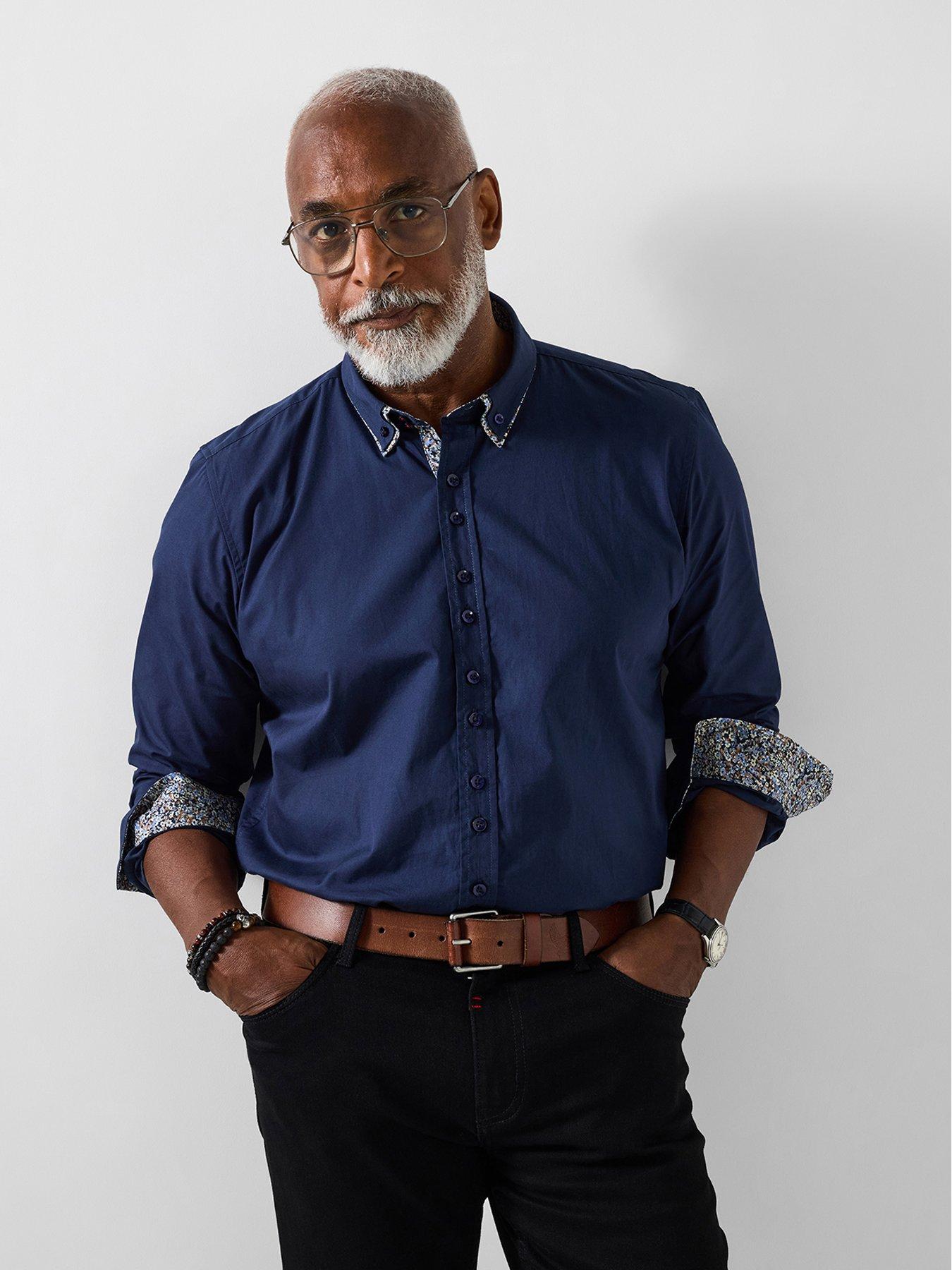 Joe Browns Deadly Dapper Double Collar Shirt - Navy