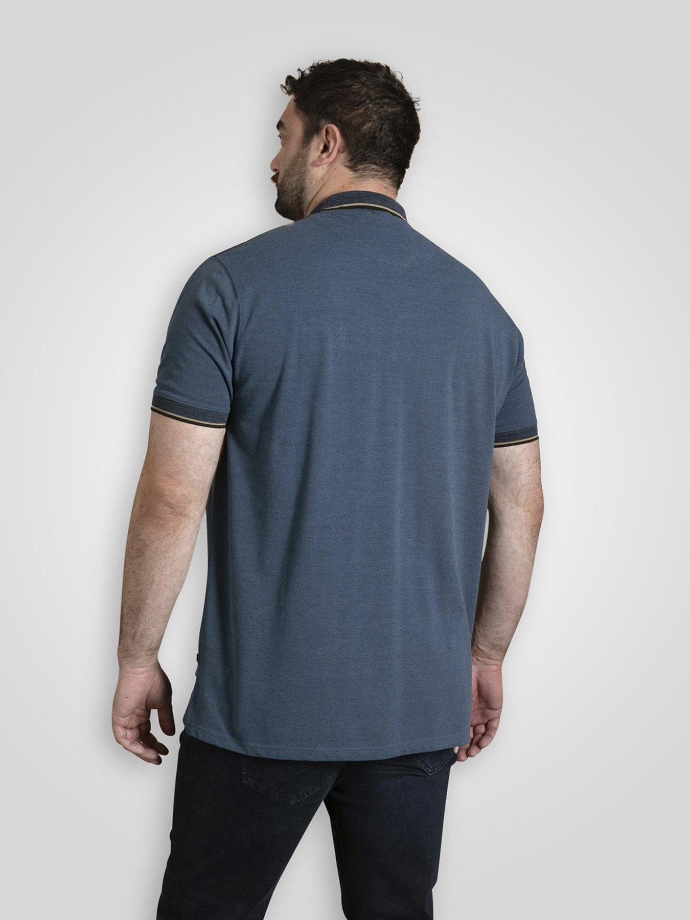 d555-pique-polo-shirt-with-jacquard-collar-and-cuffs-with-chest-pocket-bluestillFront