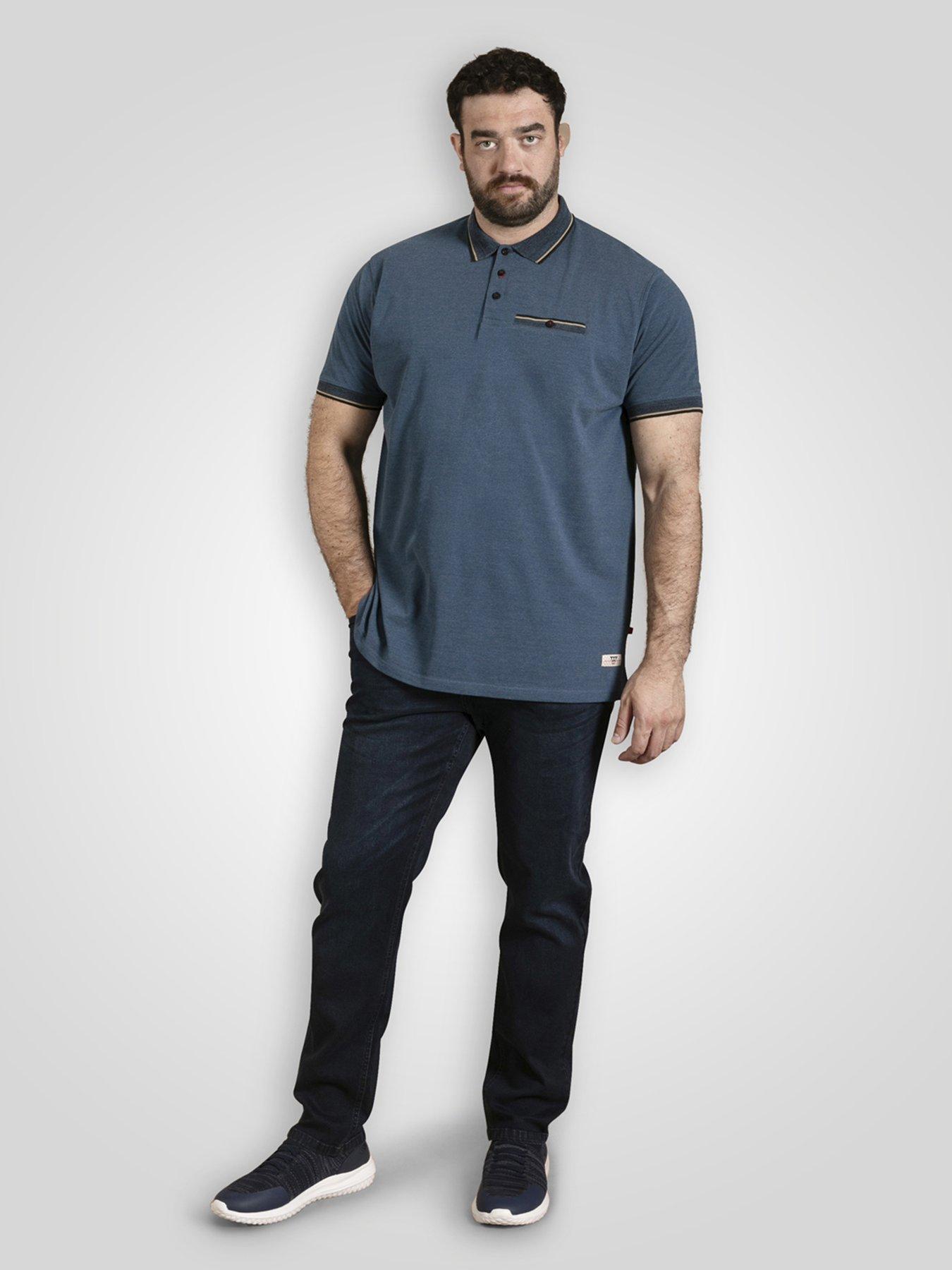 d555-pique-polo-shirt-with-jacquard-collar-and-cuffs-with-chest-pocket-blueback