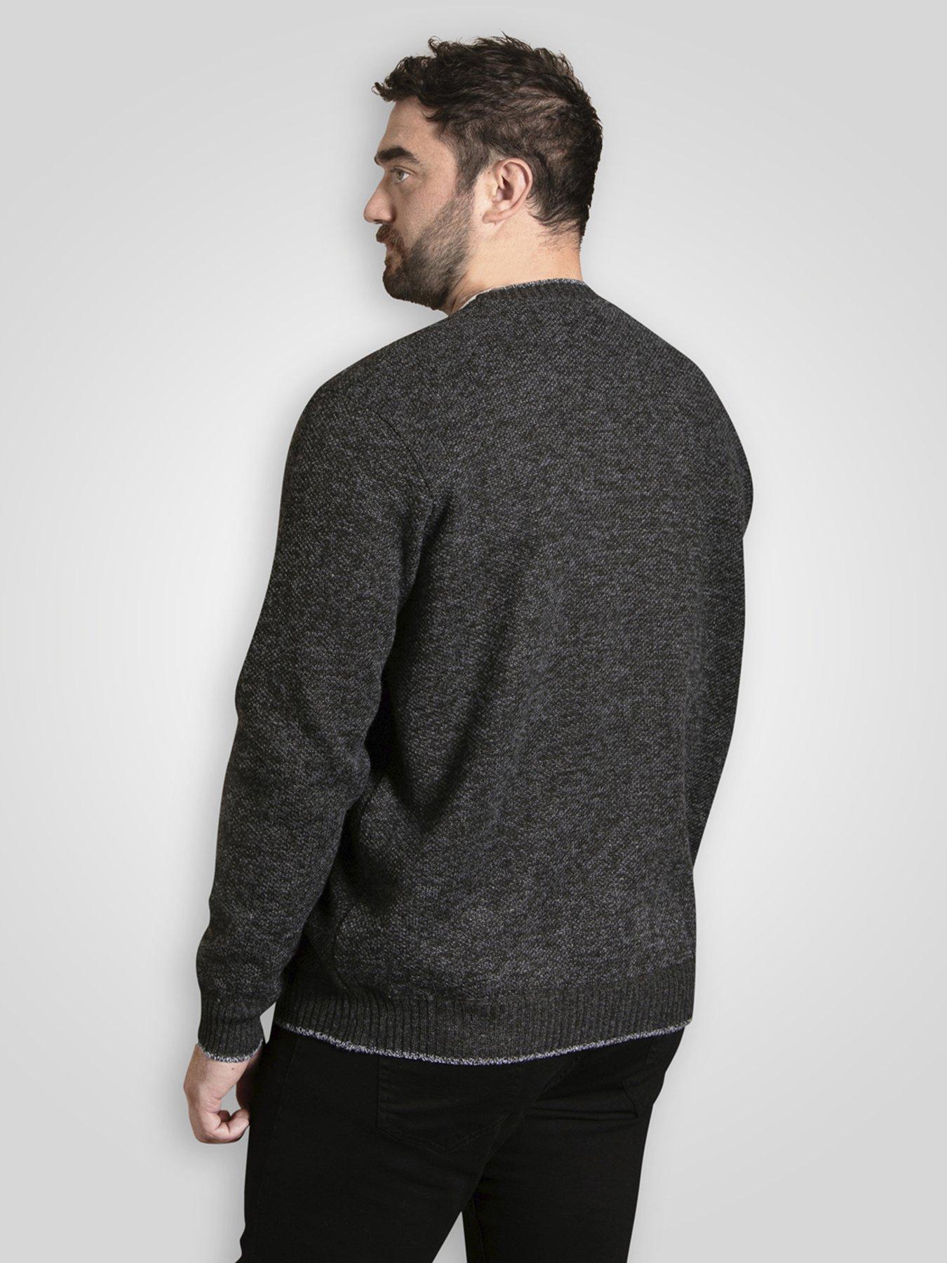 d555-knitted-cardigan-with-bonded-check-lining-greystillFront