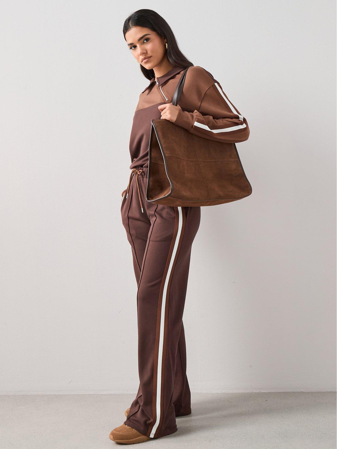 the-very-collection-asymetric-zip-soft-touch-sweatshirt-browndetail