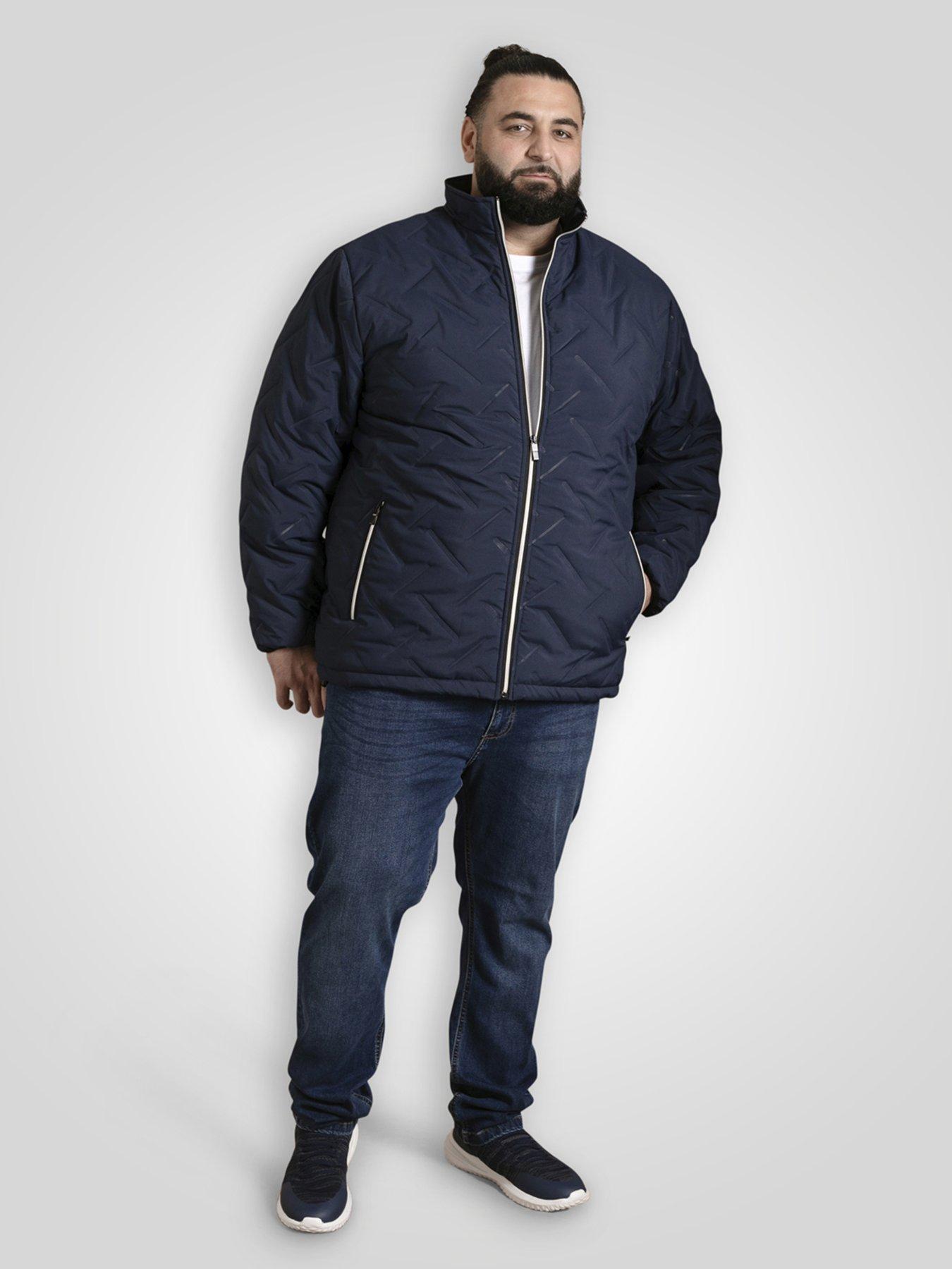 Image 3 of 7 of D555 Puffer Jacket With Decorative Quilting With Sherpa Lining - Navy