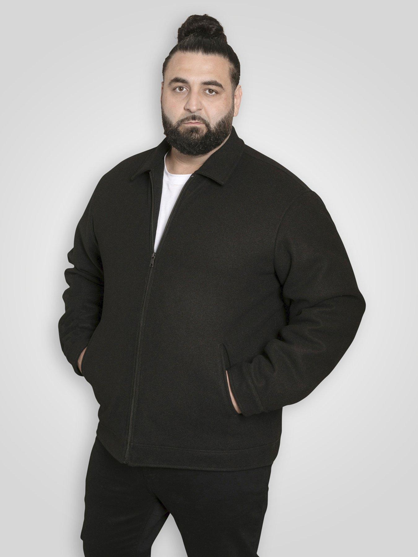 d555-zip-through-collared-melton-harrington-jacket-black
