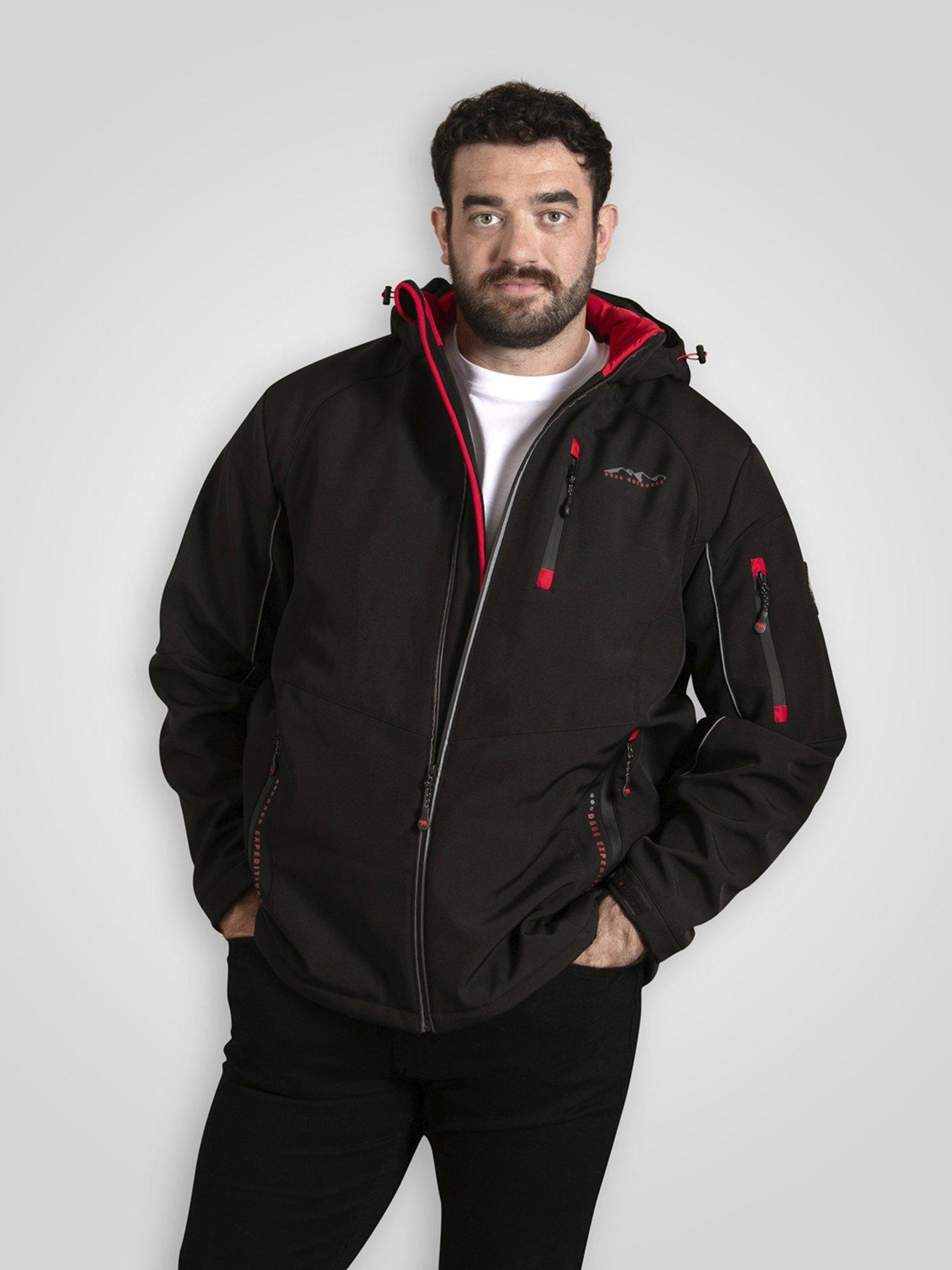 D555 Padded Soft Shell Jacket With Detachable Hood - Black
