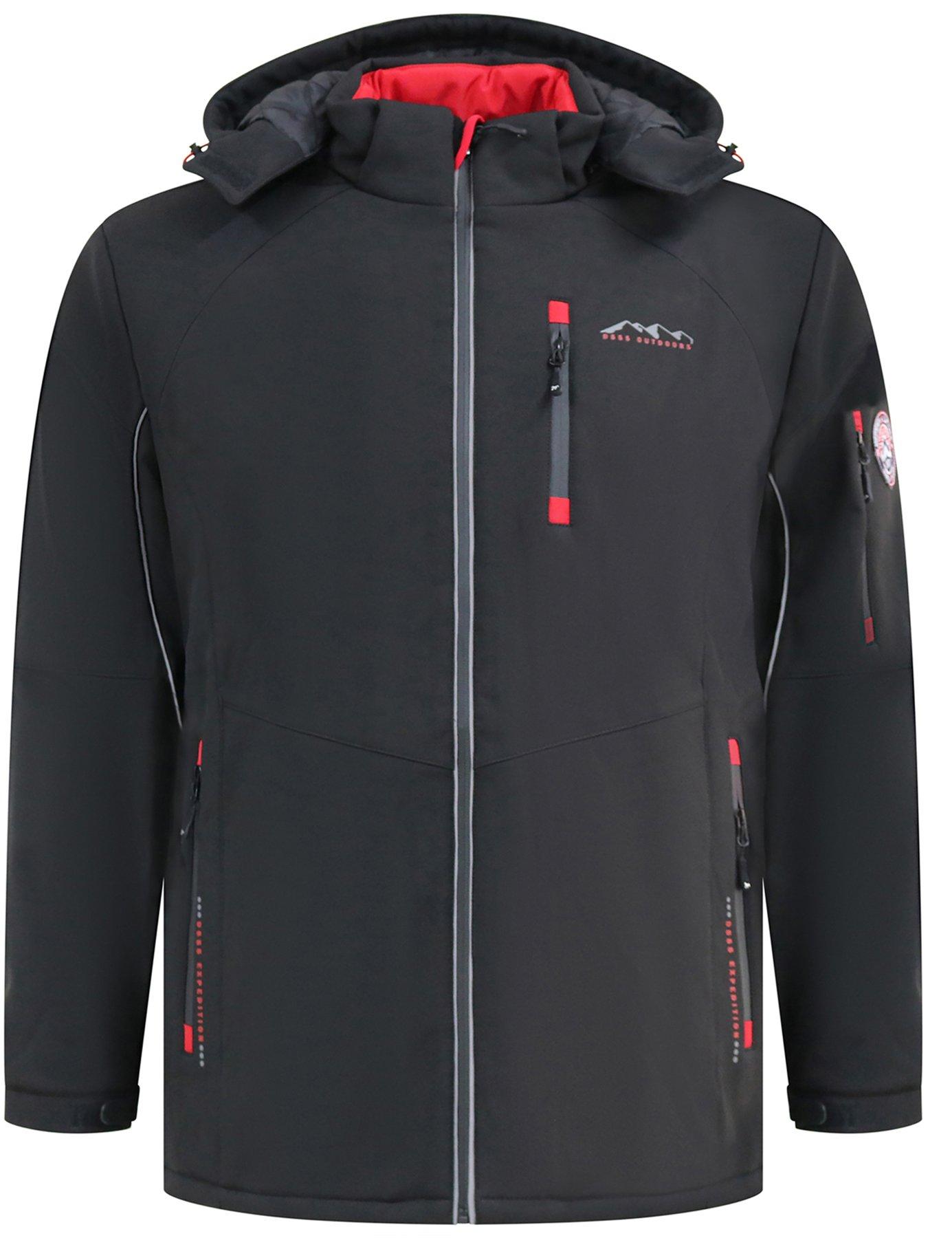 D555 Padded Soft Shell Jacket With Detachable Hood - Black | Very Ireland