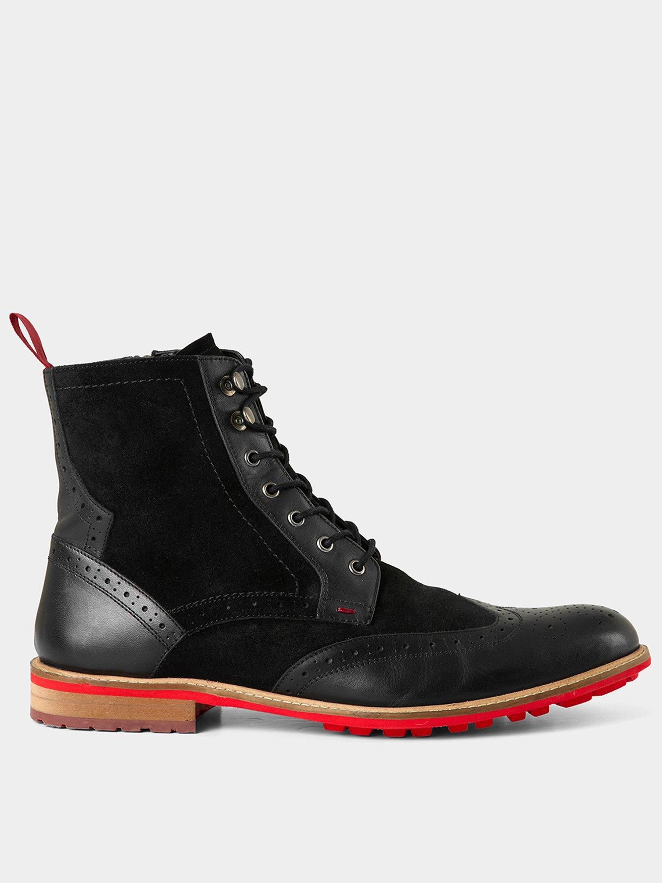 Joe Browns Joe Browns Quebec Red Flash Leather Lace Up Boots