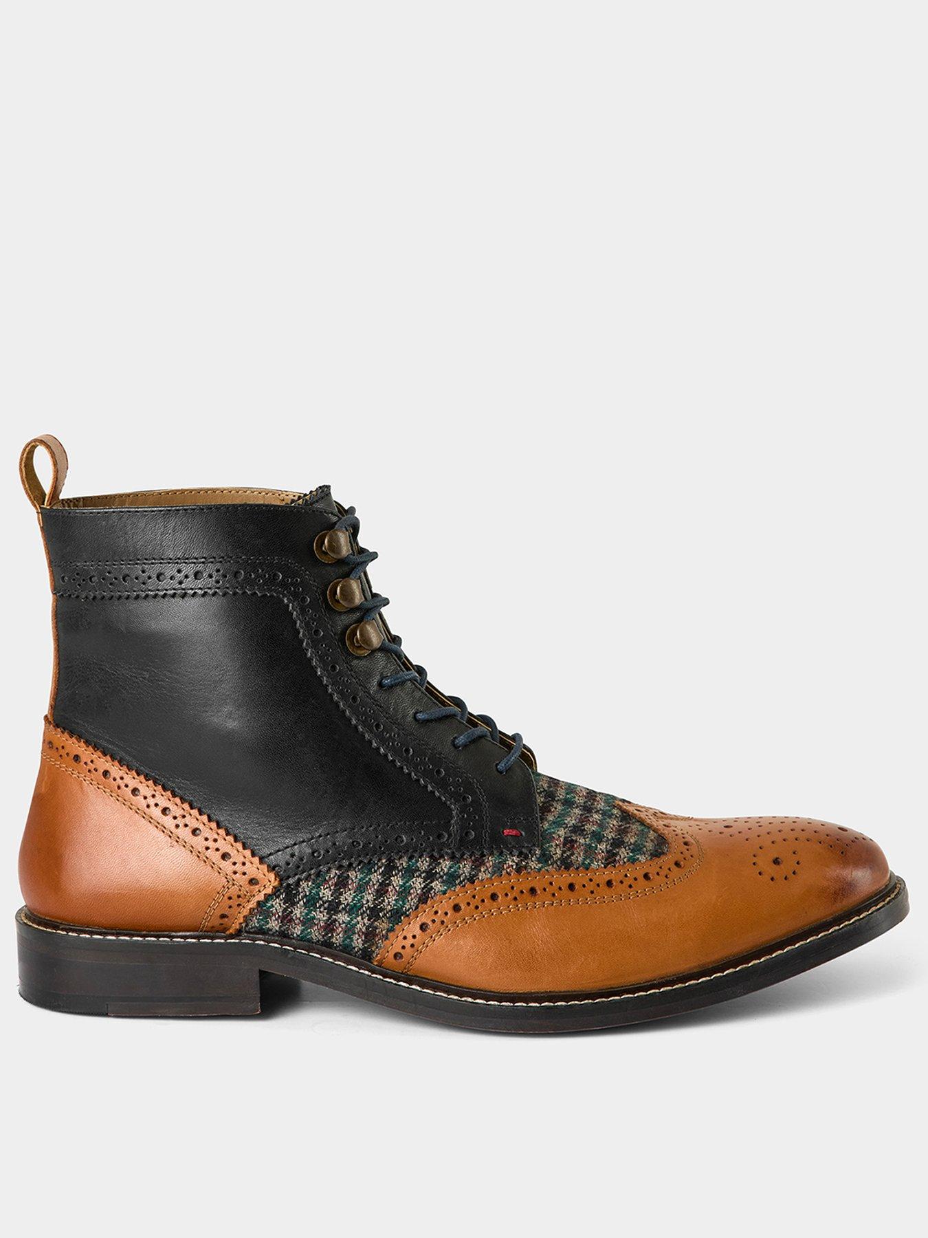 joe-browns-joe-browns-harlington-tweed-and-leather-lace-up-bootsfront