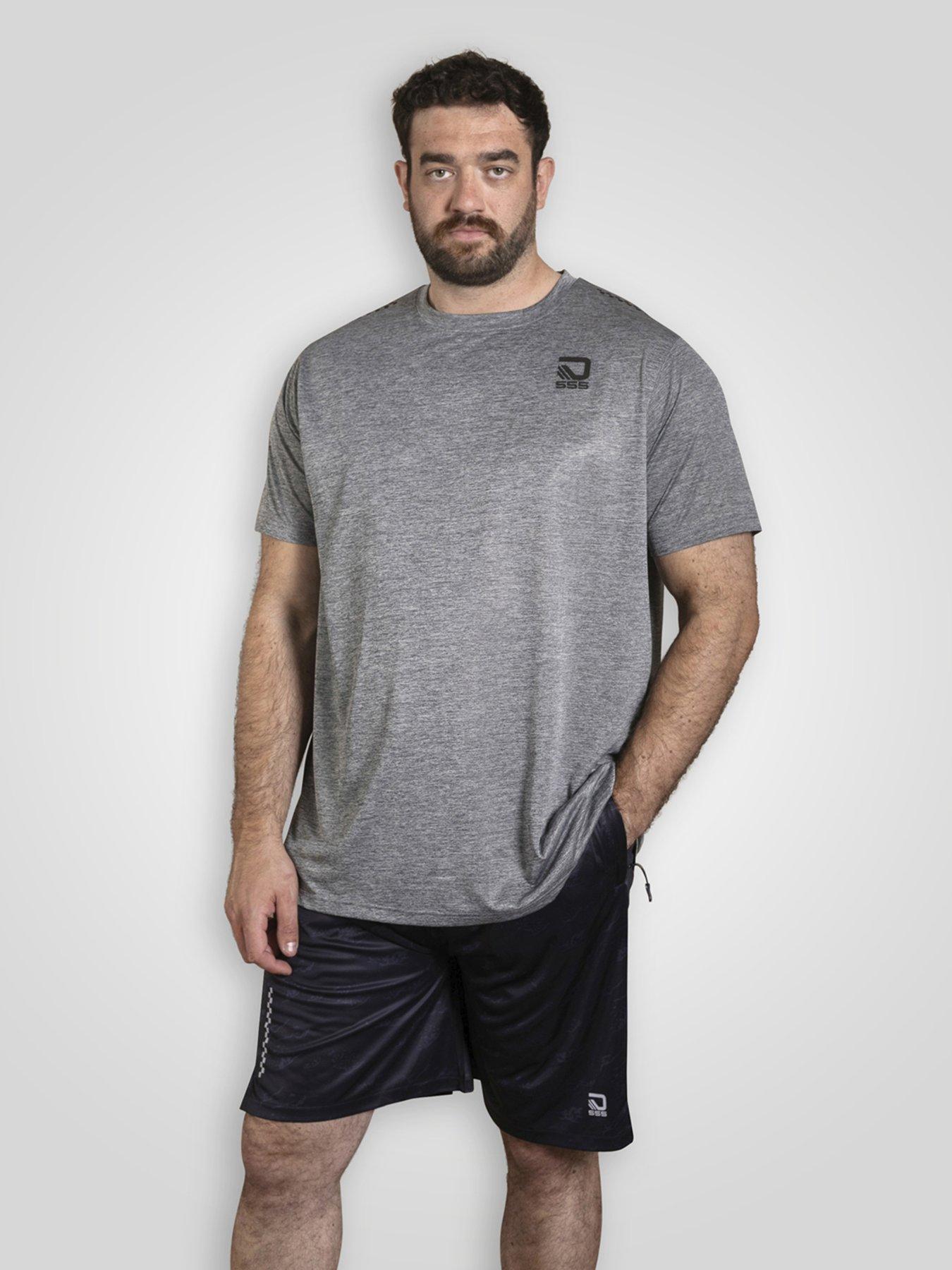 D555 Dry Wear Light Weight Peach Finished Poly Crew Neck T-Shirt - Grey