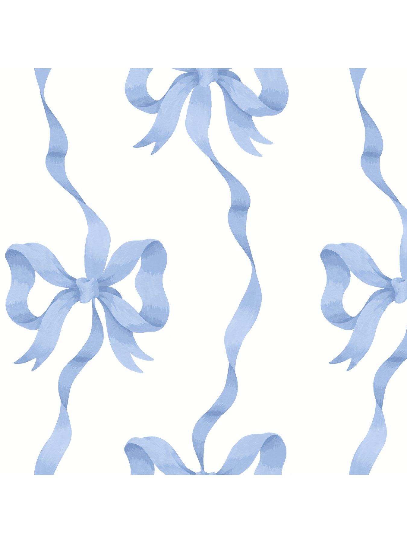 Image 3 of 3 of Cath Kidston Ribbon Bow Blue Wallpaper