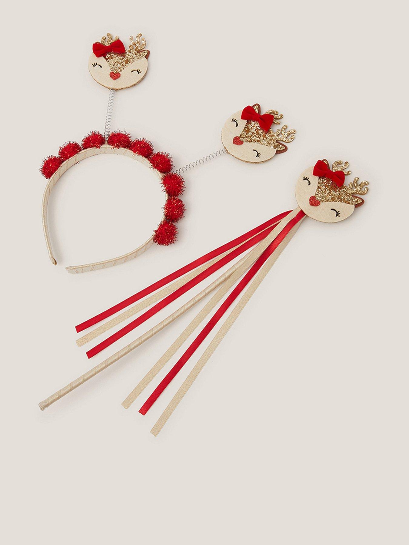 Image 1 of 2 of Monsoon Girls Ruby Reindeer Christmas Dress Up Set - Multi