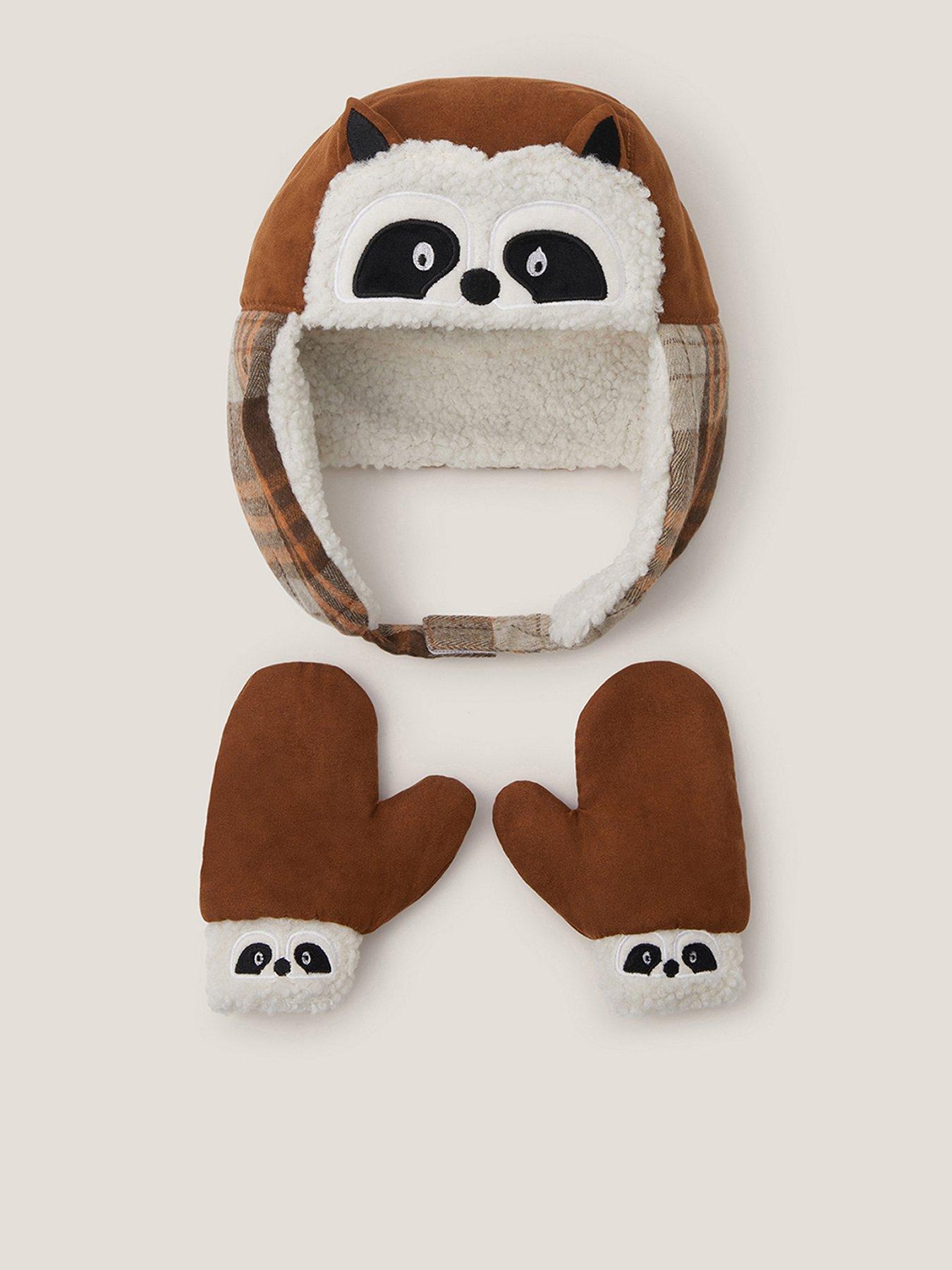 monsoon-baby-unisex-racoon-trapper-hat-amp-mittens-set-multi